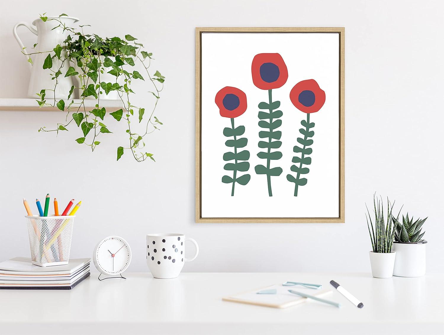 " Red Flowers " by Myriam Van Neste Painting Print