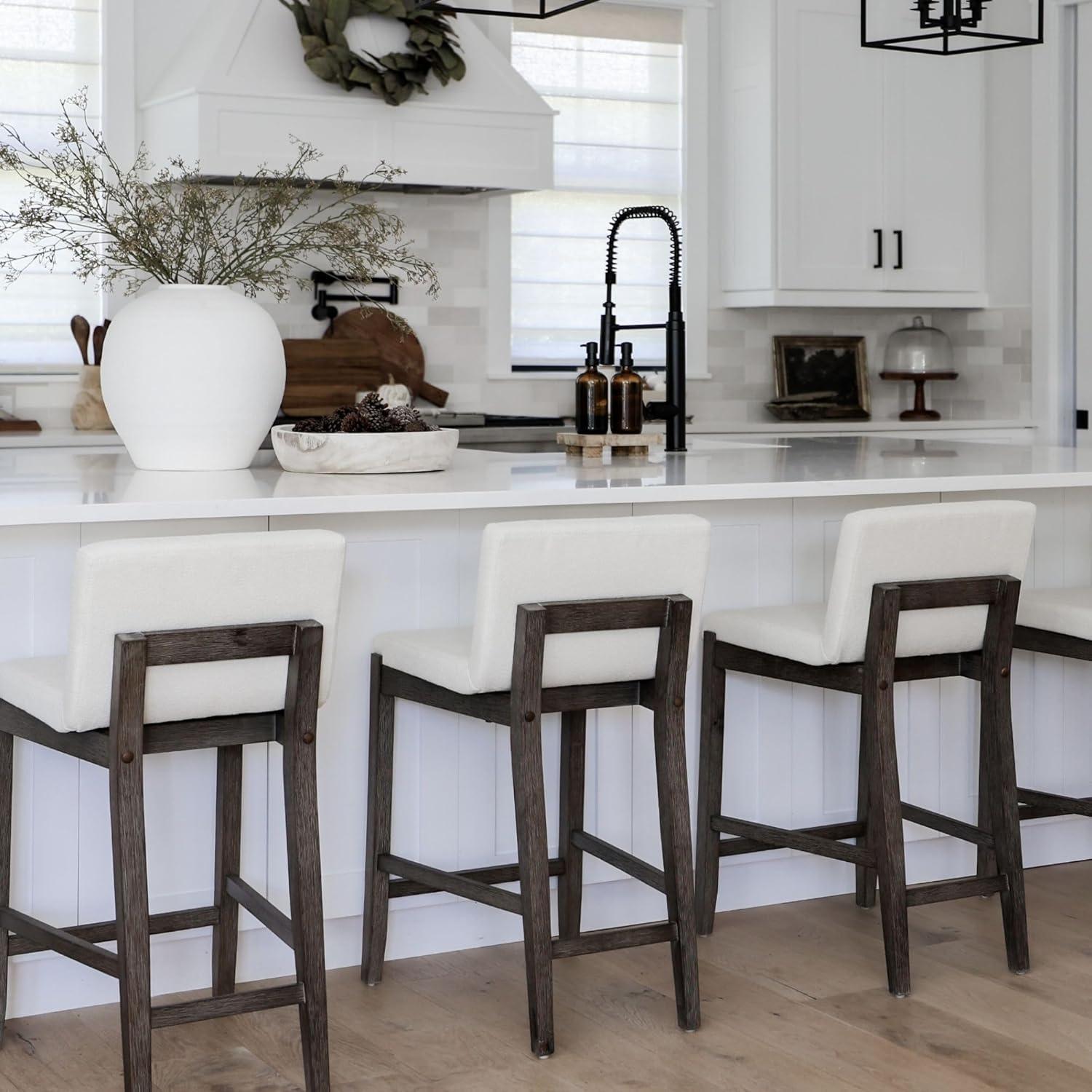 Nathan James Upholstered Wooden Stool