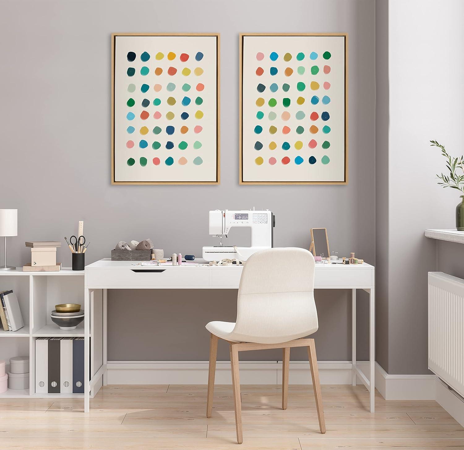 Colorful Polka Dot Abstract Canvas Wall Art Set