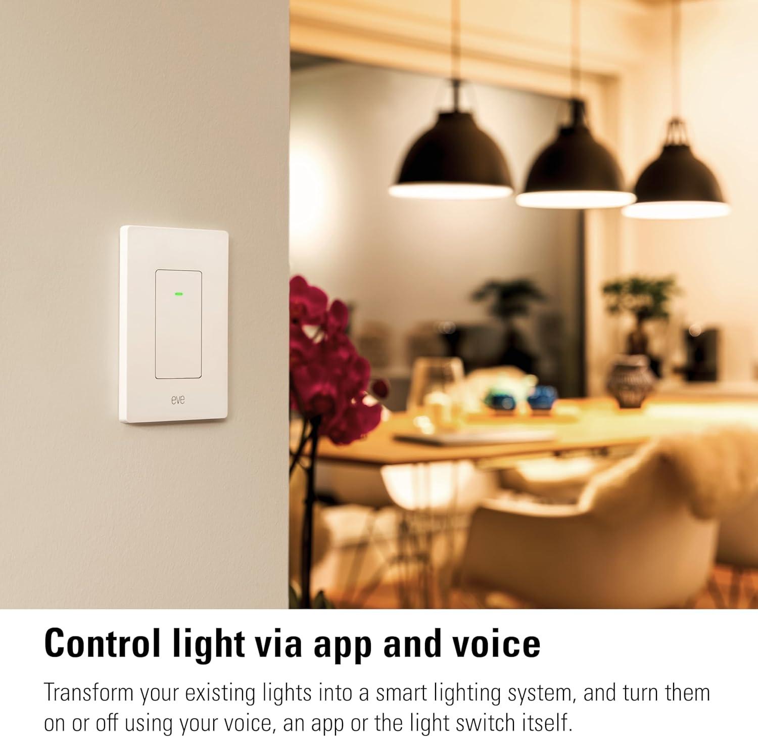 Eve White Smart Light Switch with Matter Technology