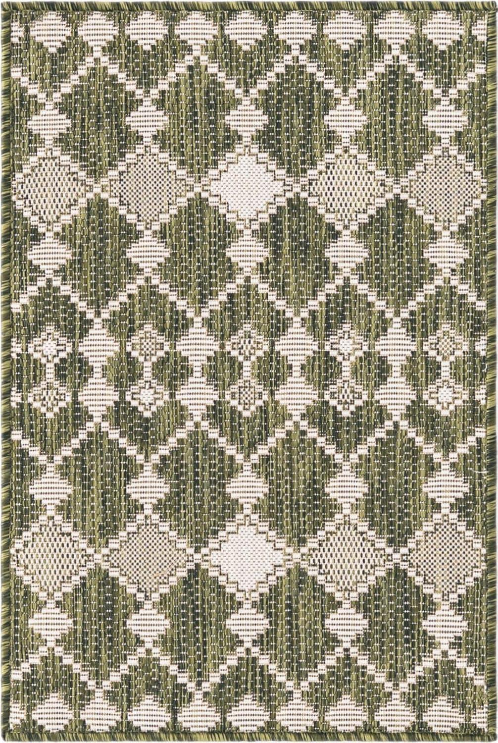 Unique Loom 2' 2 x 3' 0 Indoor Outdoor Trellis Green Area Rug