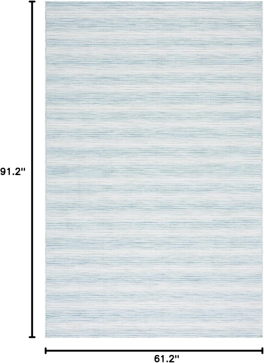 Hampton HTN231 Power Loomed Indoor/Outdoor Area Rug - Aqua Ivory/Multi - 5'1"x7'6" - Safavieh.