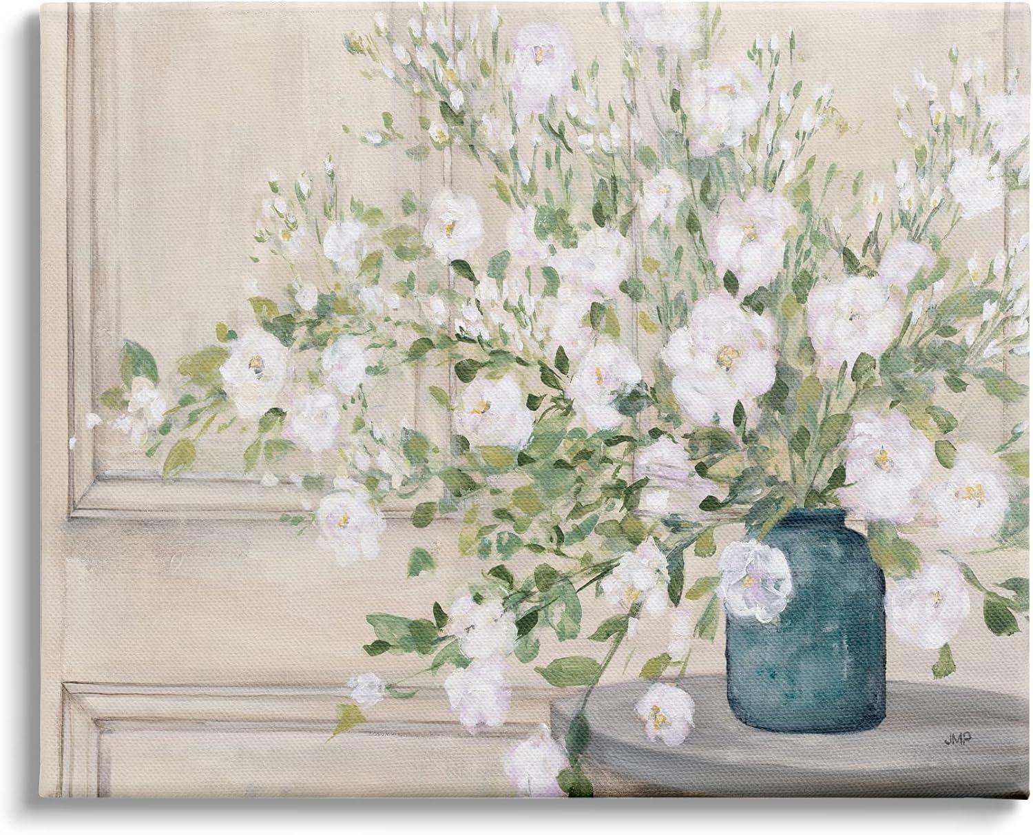 Stupell Industries " Geranium Tabletop Country Still Life Painting Blooming Flowers " Painting Print