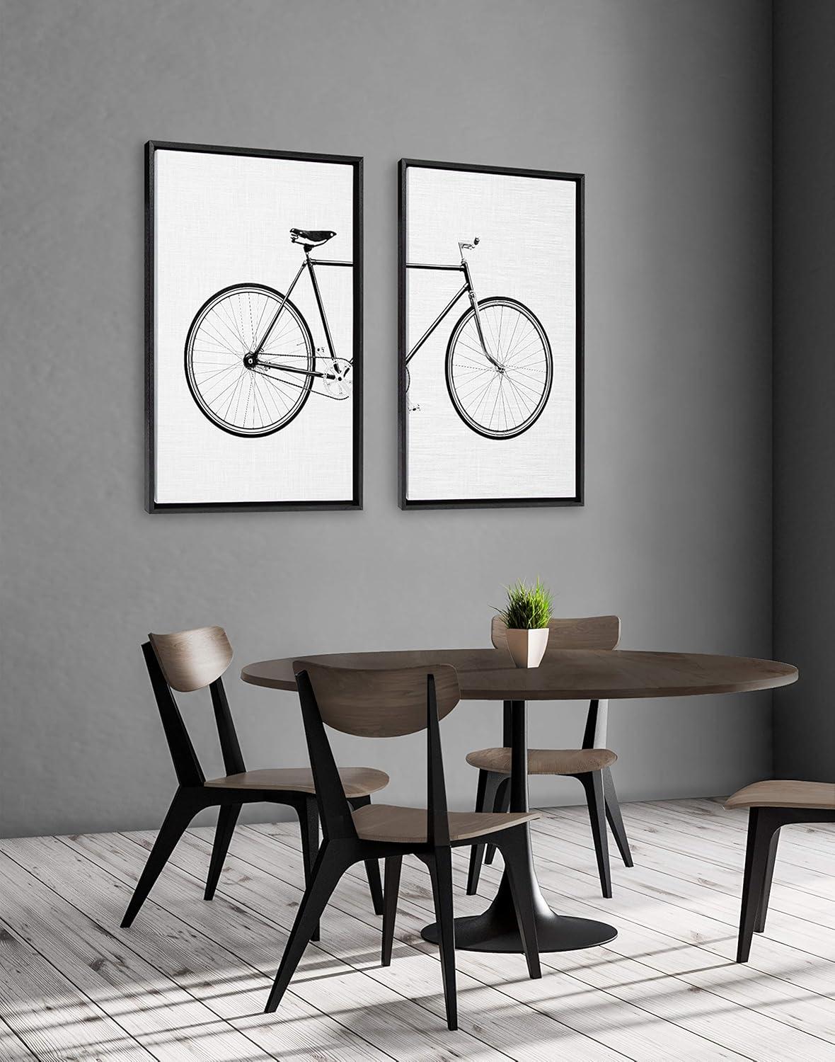 2pc 23" x 33" Sylvie Bicycle by Simon Te of Tai Prints Farmed Wall Canvas Black - Kate & Laurel All Things Decor