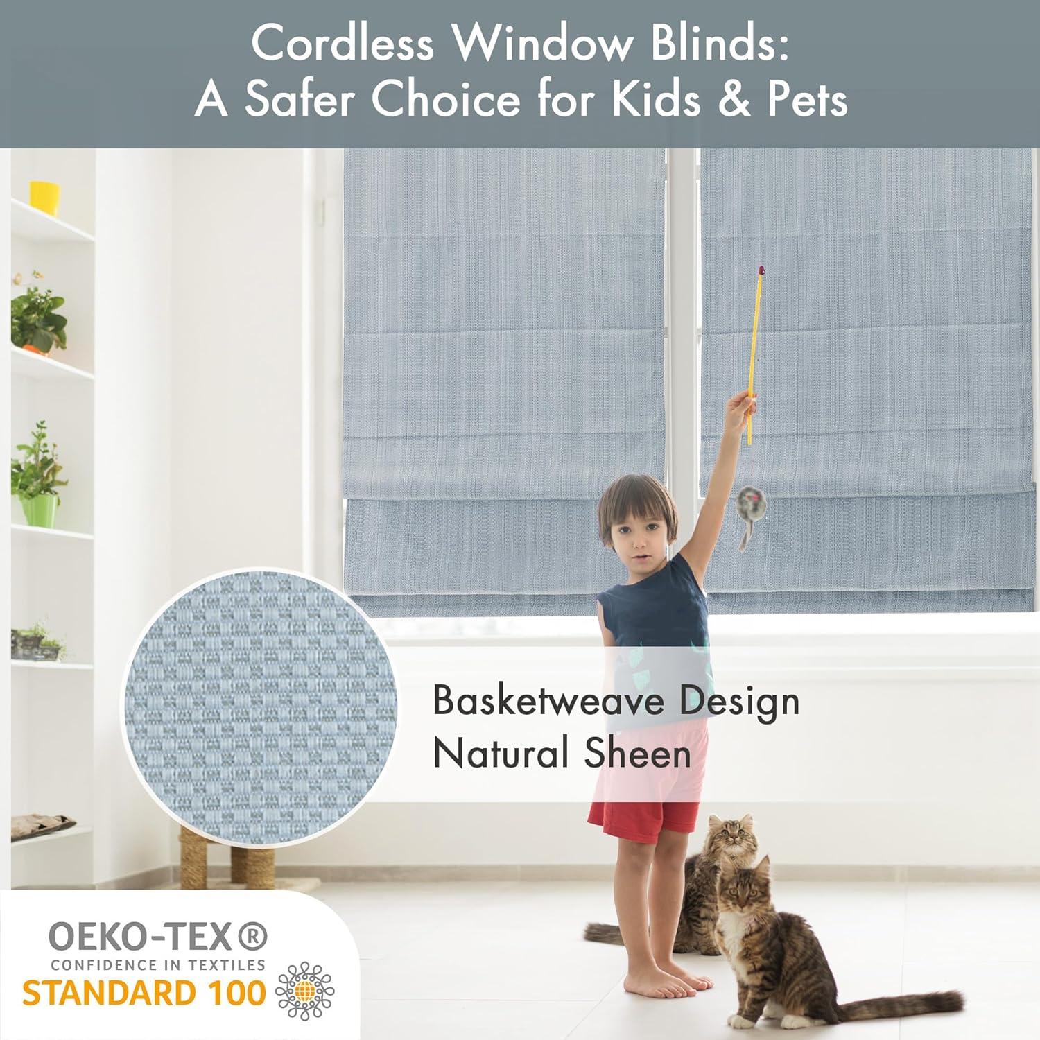 Galen Basketweave Cordless Room Darkening Single Roman Shade