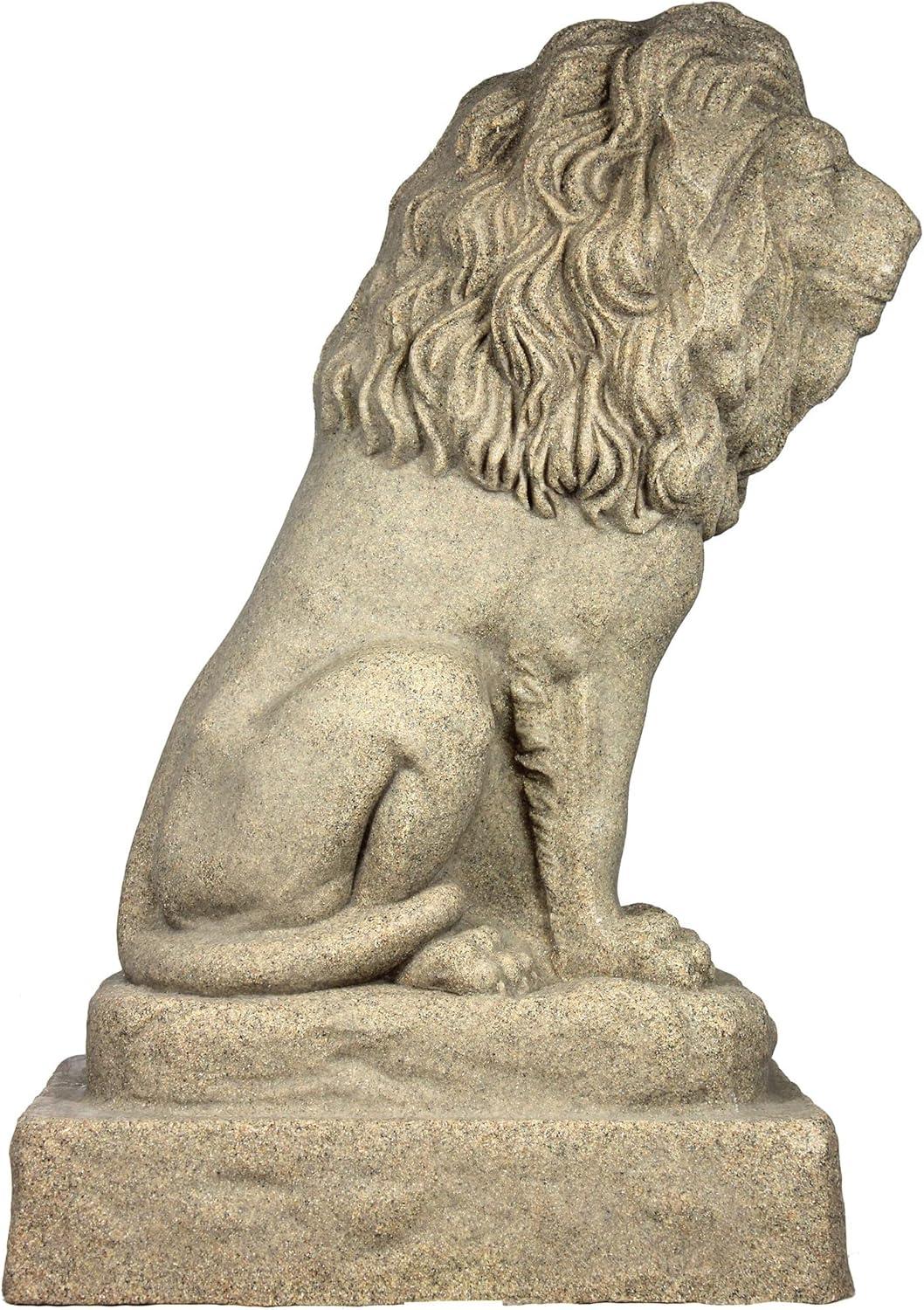 28.13" Resin Lion Statuary - Sand - Emsco