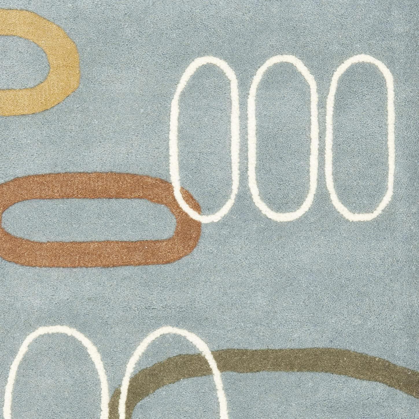 SAFAVIEH Soho Christy Abstract Wool Runner Rug, Blue/Multi, 2'6" x 8'
