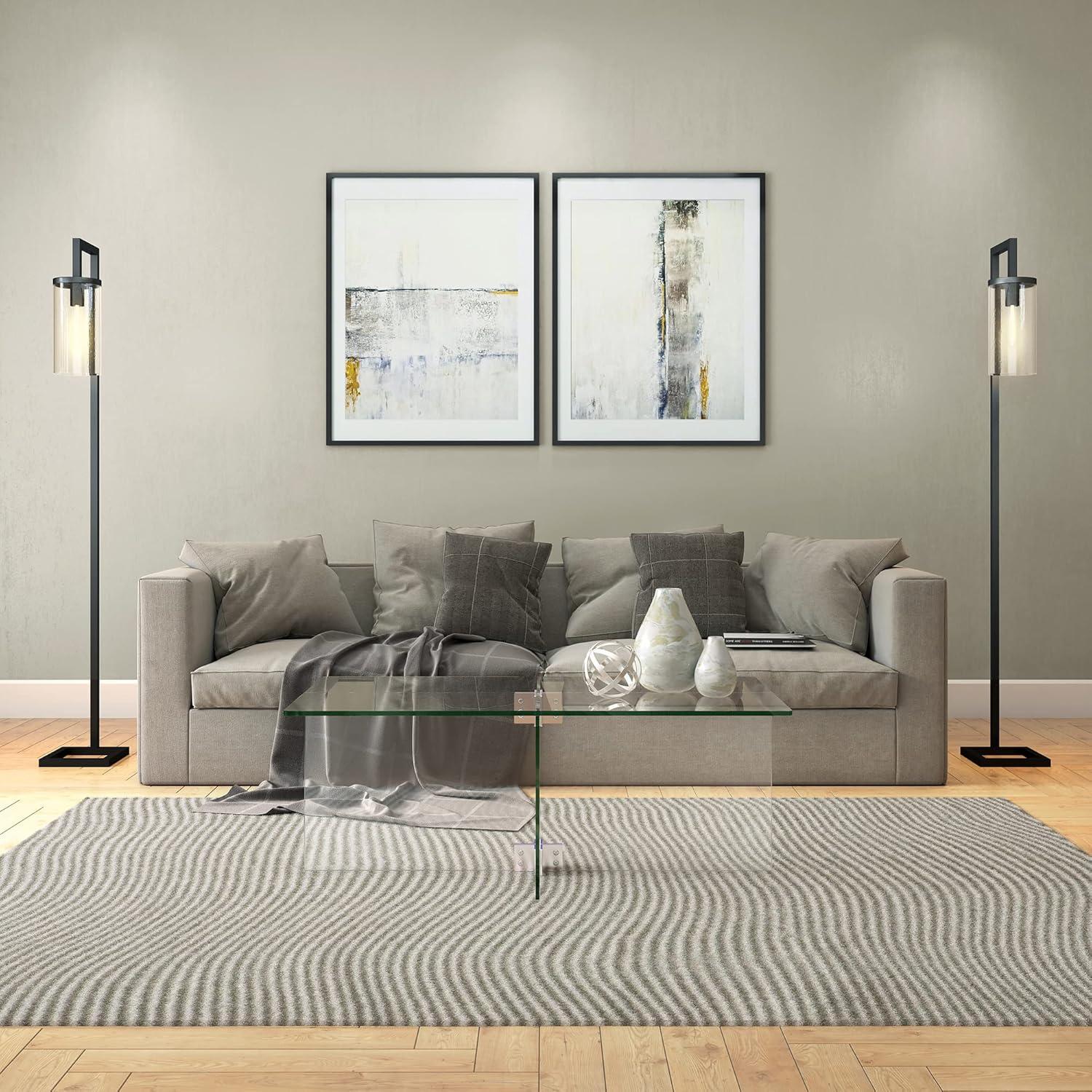 Evelyn&Zoe Gehry 24'' Wide Rectangular Coffee Table, Clear Glass