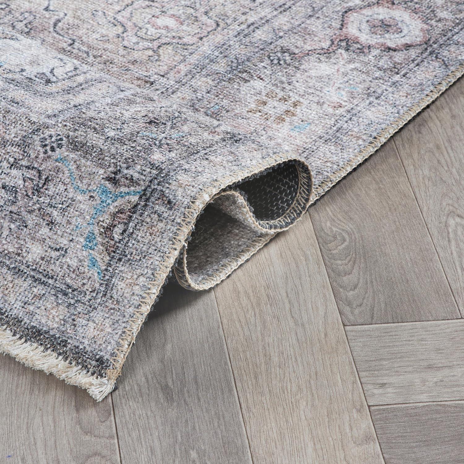 World Rug Gallery Transitional Distressed Vintage Machine Washable Area Rug- OLIVE 5' X 7'