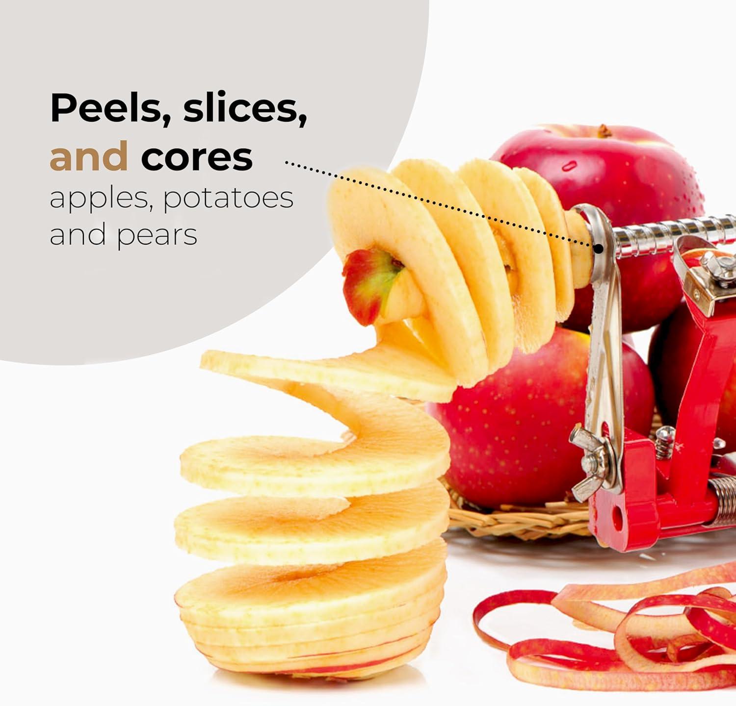 JS Gourmet - 3 in 1 Manual Apple Peeler and Corer (Peel, Slice and Core)