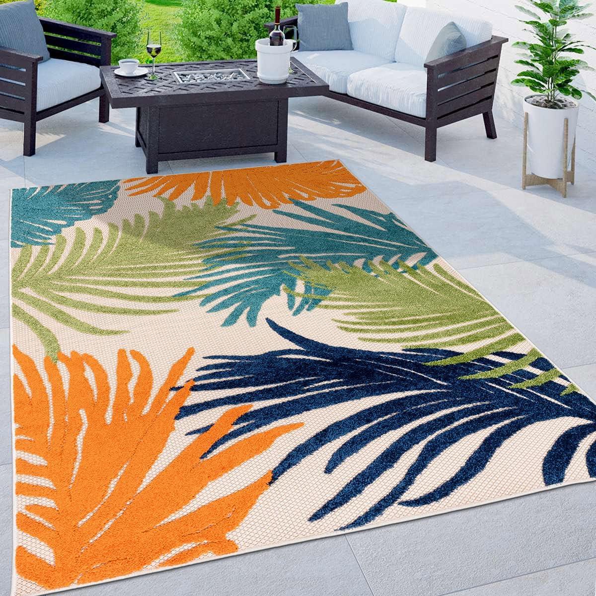 World Rug Gallery Tropical Floral Indoor/Outdoor Area Rug