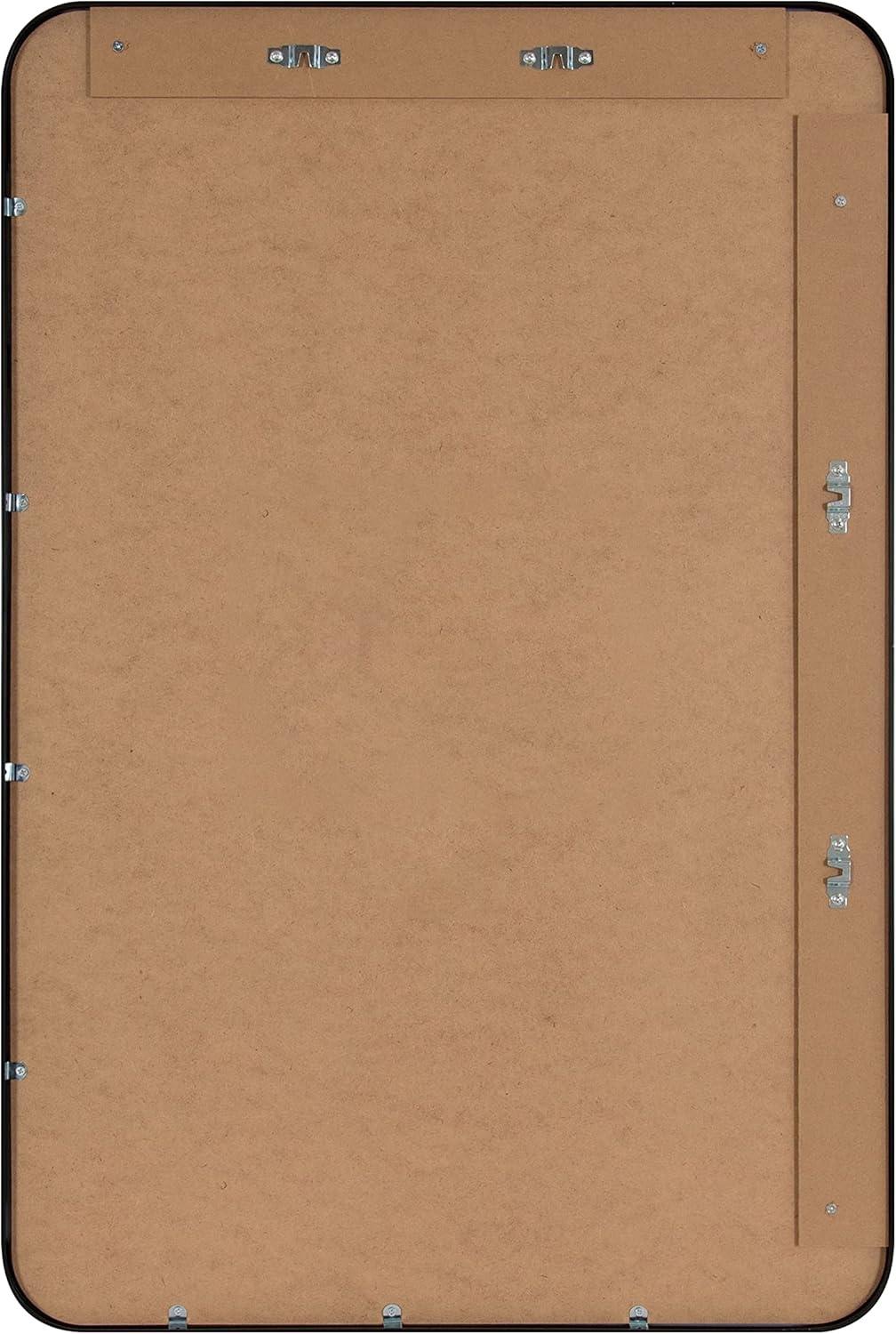 Kate and Laurel Zayda Radius Rectangle Framed Wall Mirror, 24x36, Walnut Brown