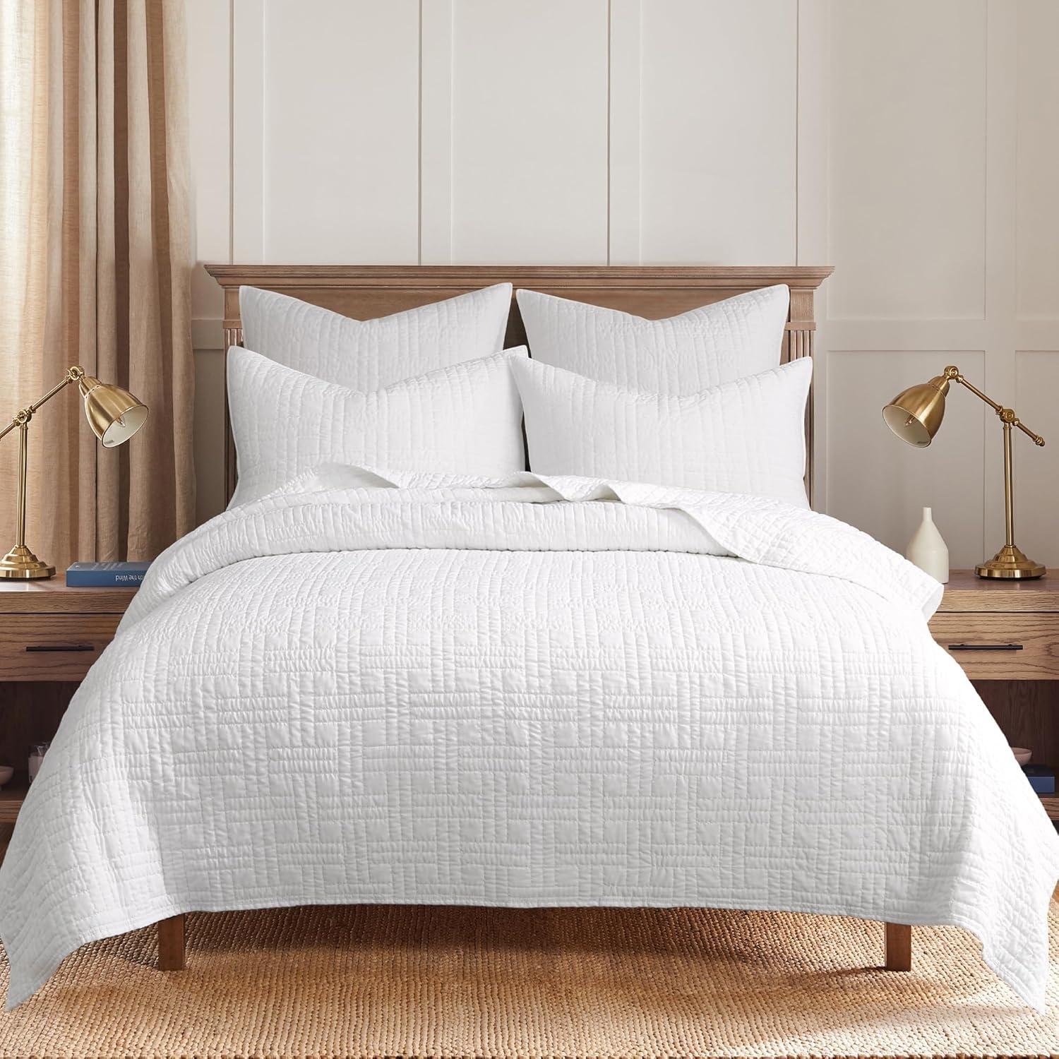 Melange Stitch White Euro Sham Set of 2 - Levtex Home