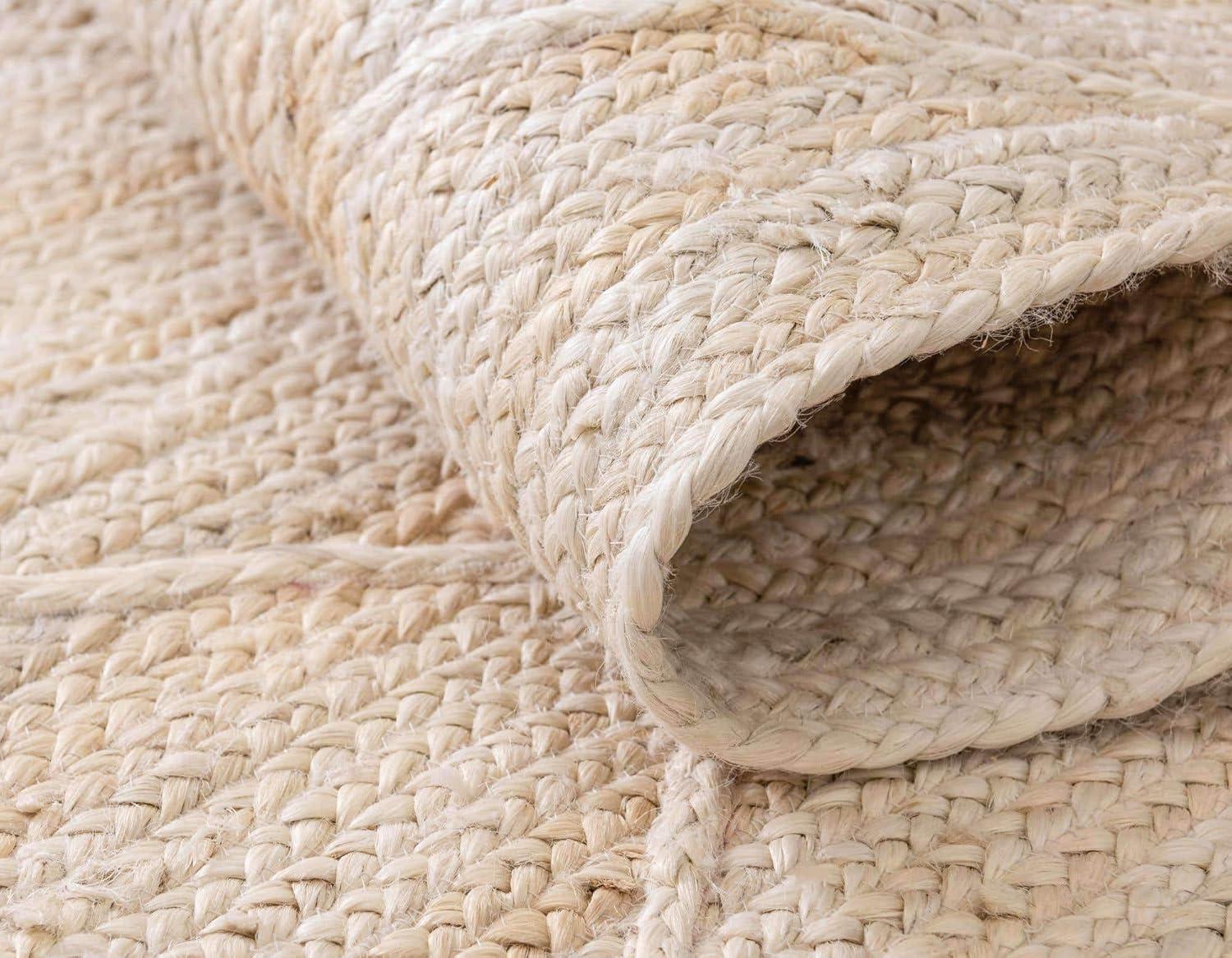 Unique Loom 2' 0 x 3' 1 Braided Jute Ivory Area Rug