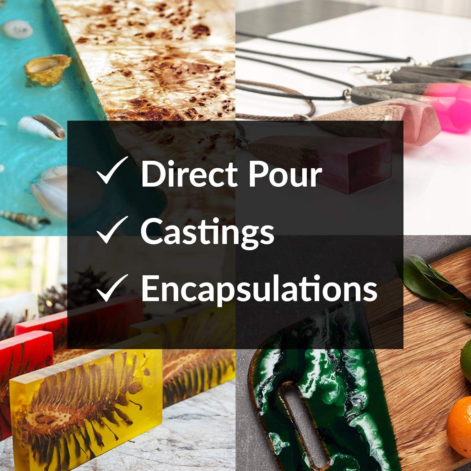 Crystal Clear Epoxy Resin Kit, 1/8 Gallon Total, 2-Part, Includes Two 16 Oz Bottles, for Tumblers, Wood, Tabletop, Countertop, Bar Crafts, Art, Molds, and Casting Projects