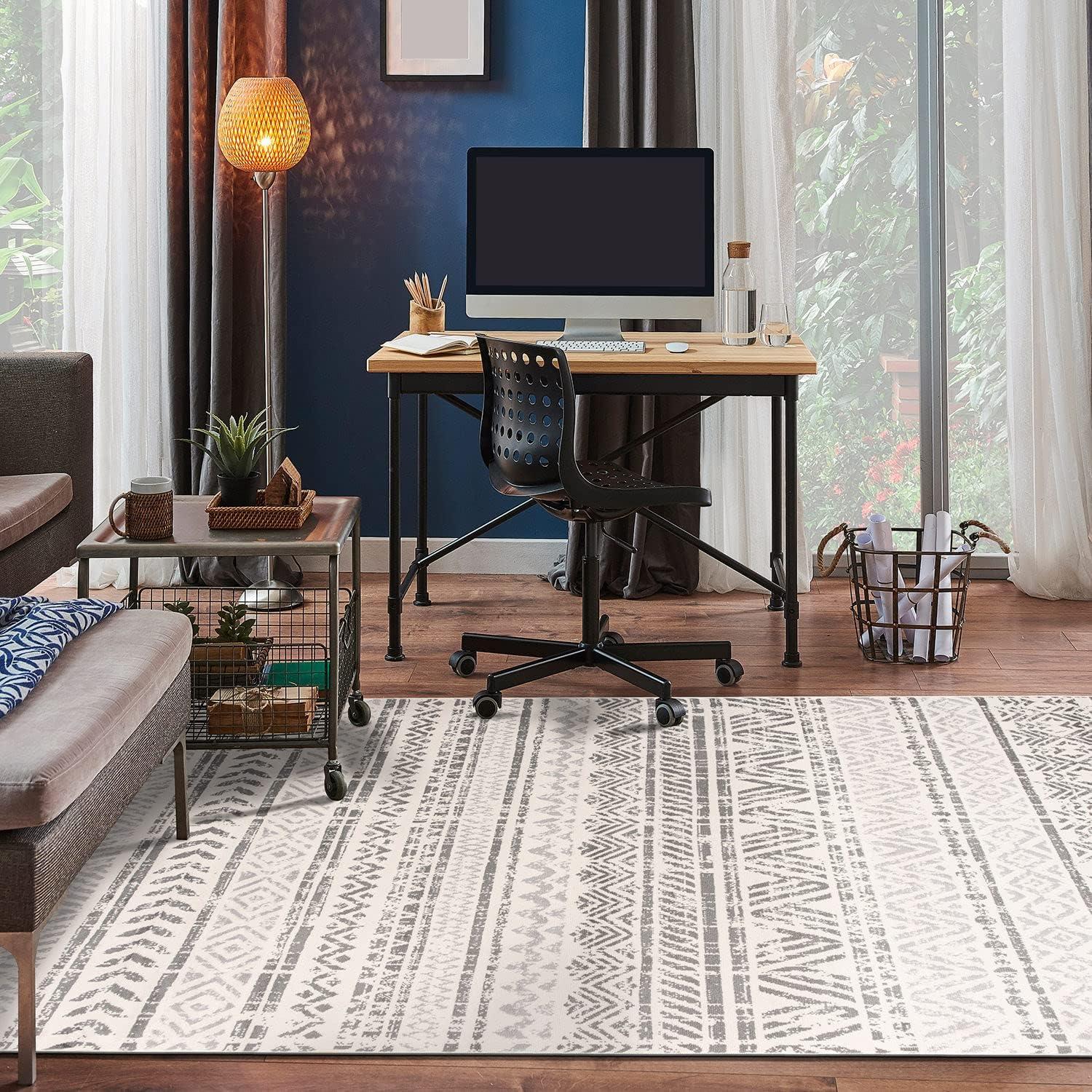 World Rug Gallery Geometric Distressed Bohemian Area Rug