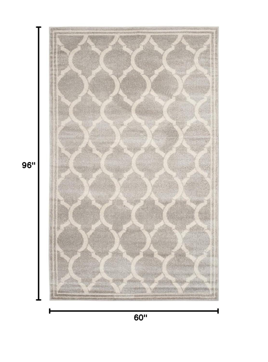 Amherst AMT415 Power Loomed Indoor Area Rug - Light Grey/Ivory - 5'3"x8' - Safavieh