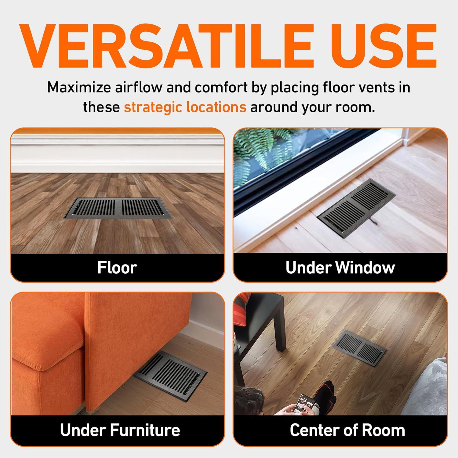 Home Intuition Contemporary Floor Vent Cover Register With Mesh Net