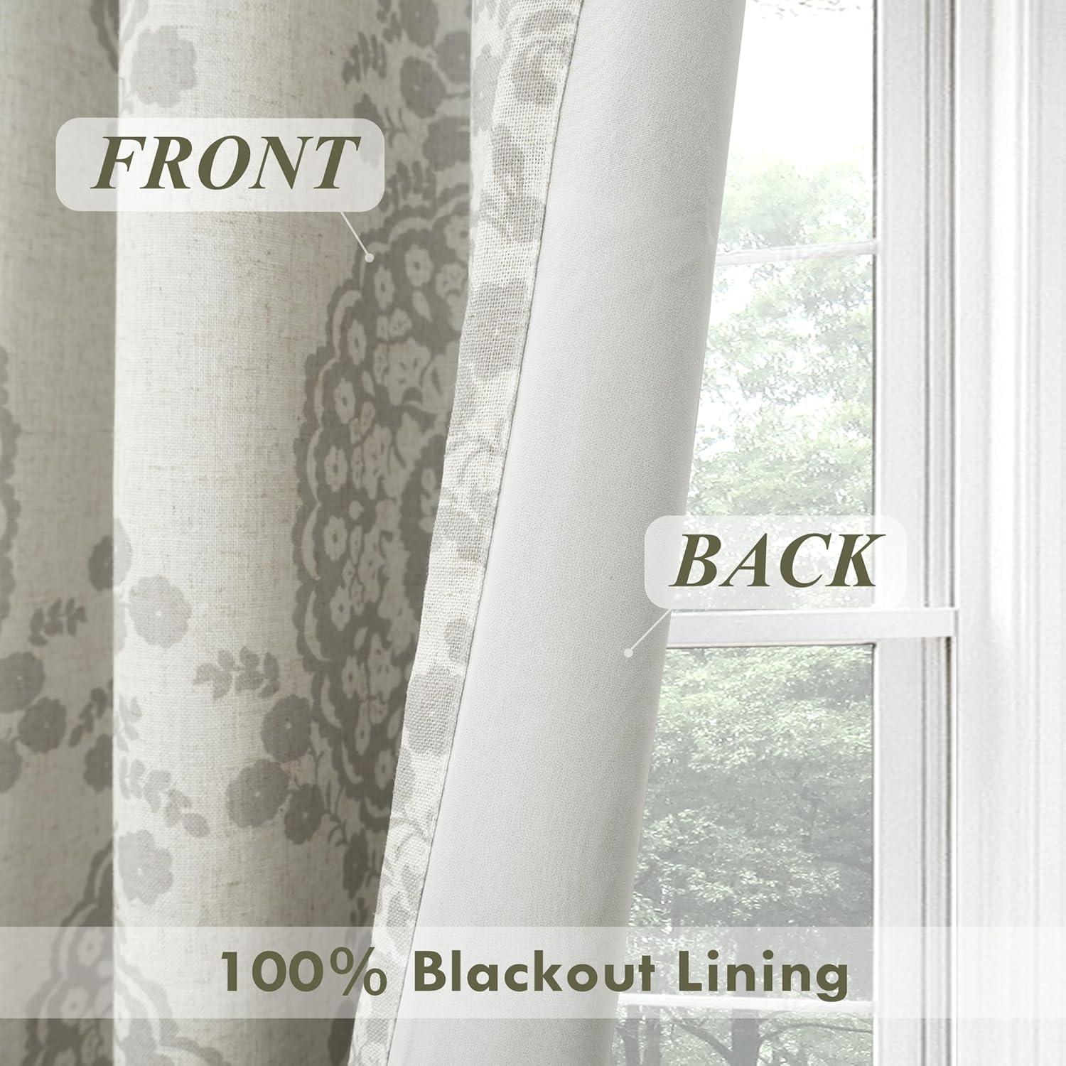 Silver Medallion Thermal Insulated Linen Blend Window Panels
