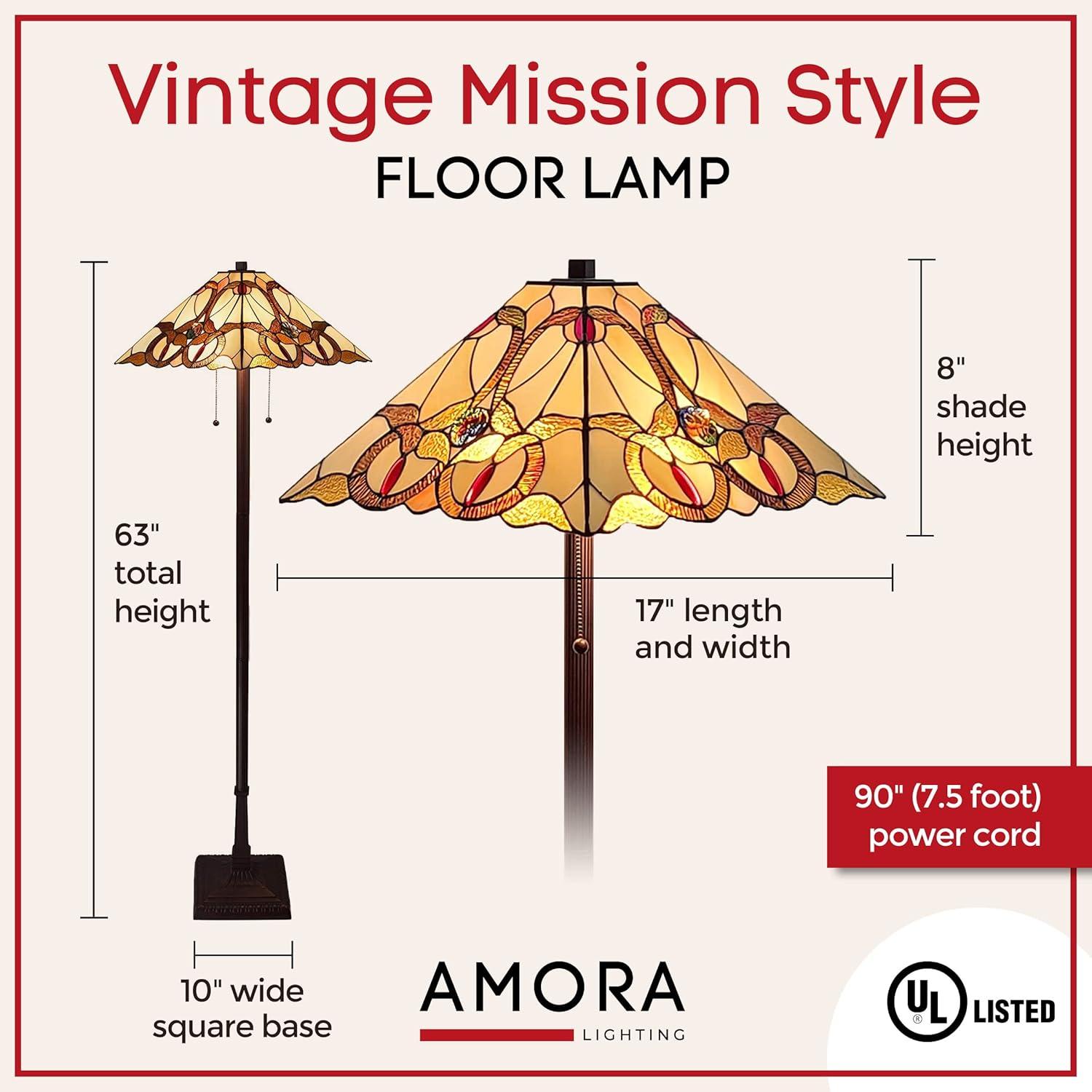 Amora Lighting  Tiffany Style Mission Floor Lamp