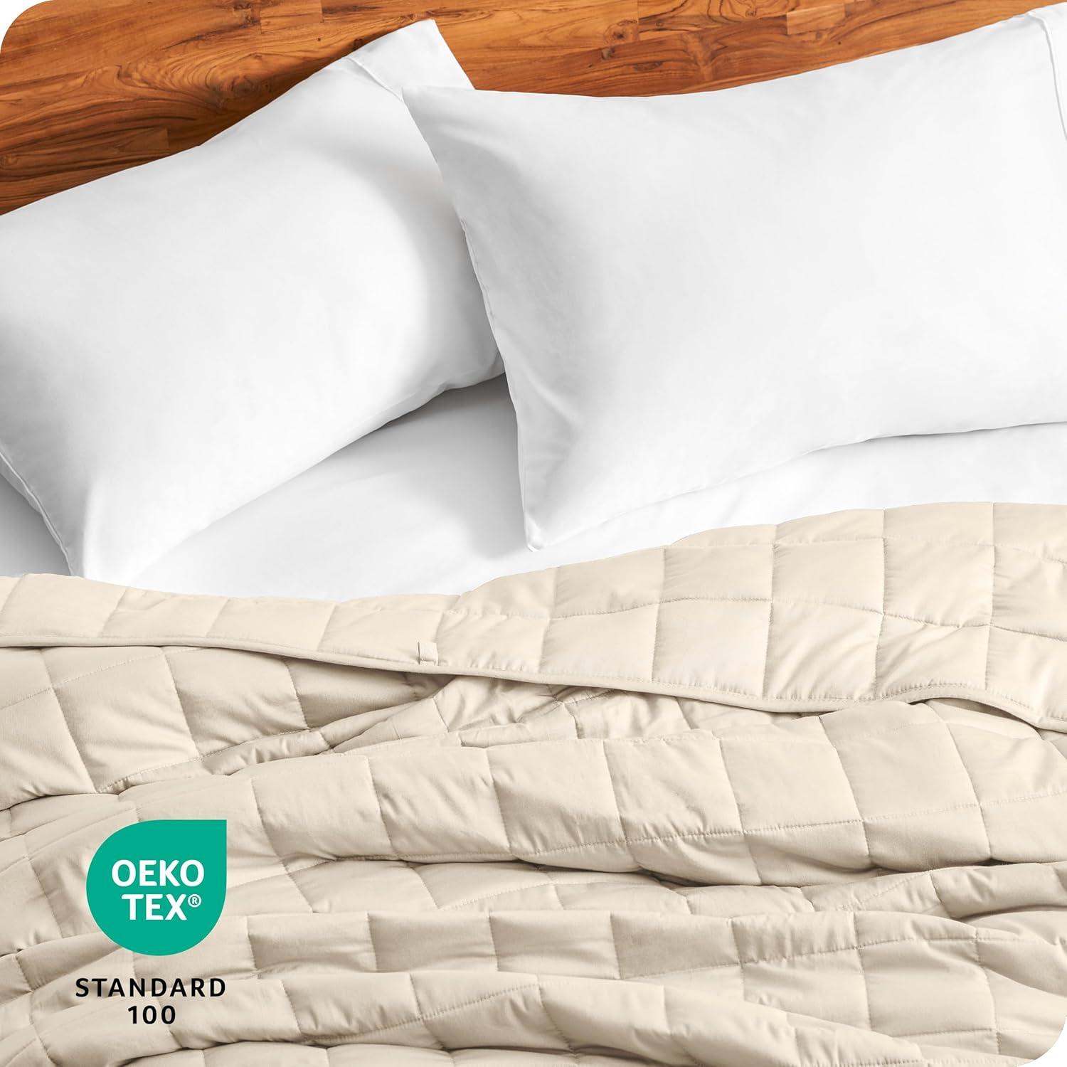 Bare Home Cotton Twill Weighted Blanket