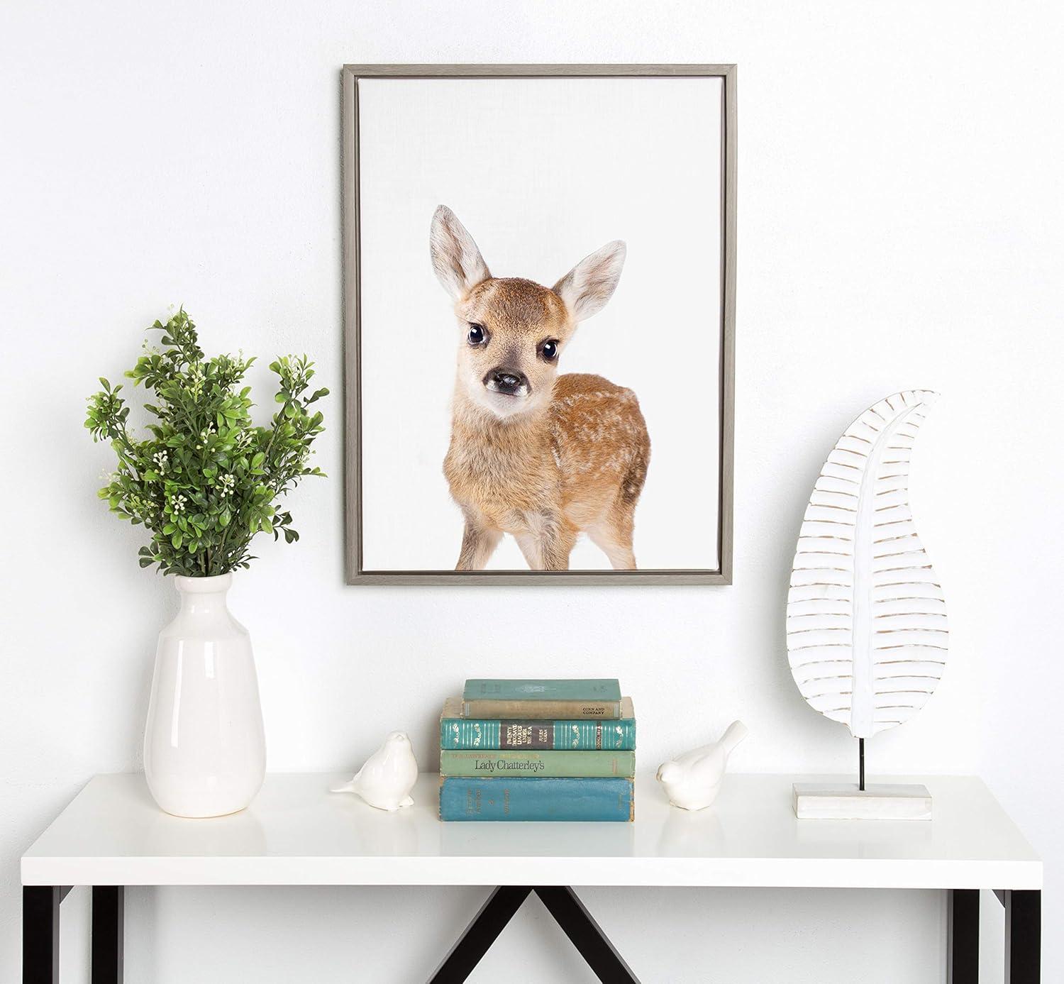 18" x 24" Sylvie Animal Studio Deer Framed Canvas by Amy Peterson - Kate & Laurel All Things Decor