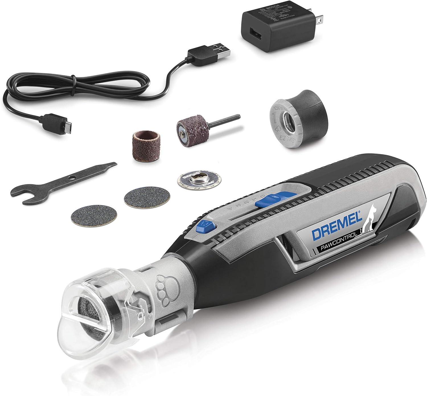 Cordless Black and Silver Pet Nail Grinder Kit