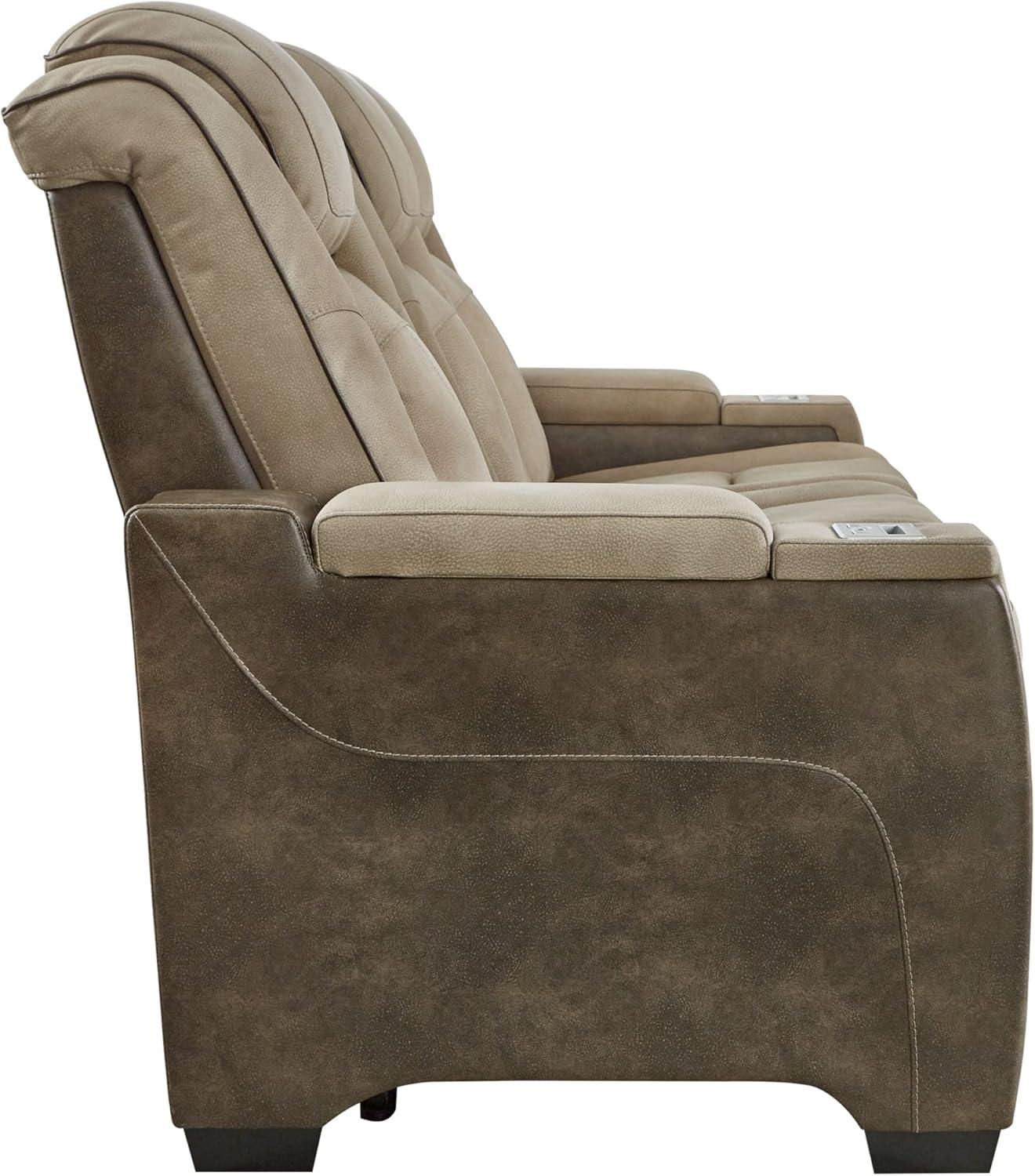 86'' Faux Leather Power Reclining Sofa