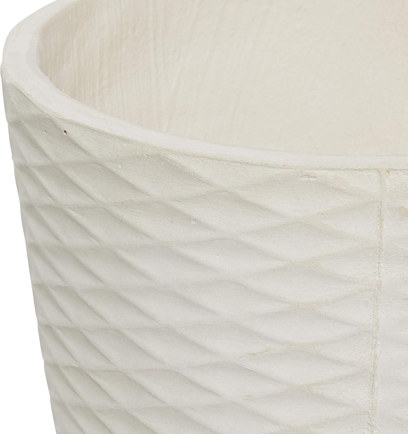 Set of 2 Textured Fiberclay Planters Gray - Olivia & May: Contemporary Indoor/Outdoor Decor, No Drainage Holes