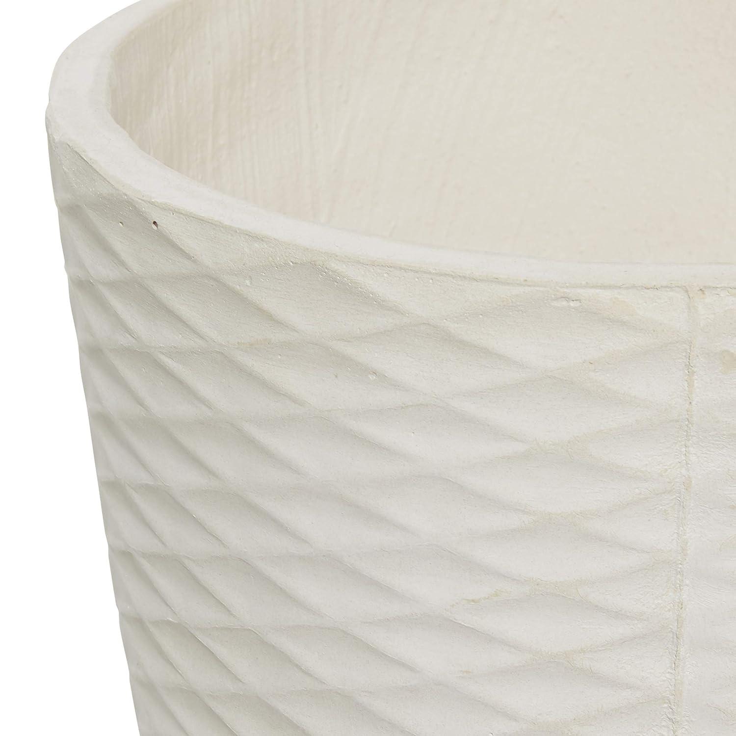 Set of 2 Textured Fiberclay Planters Gray - Olivia & May: Contemporary Indoor/Outdoor Decor, No Drainage Holes