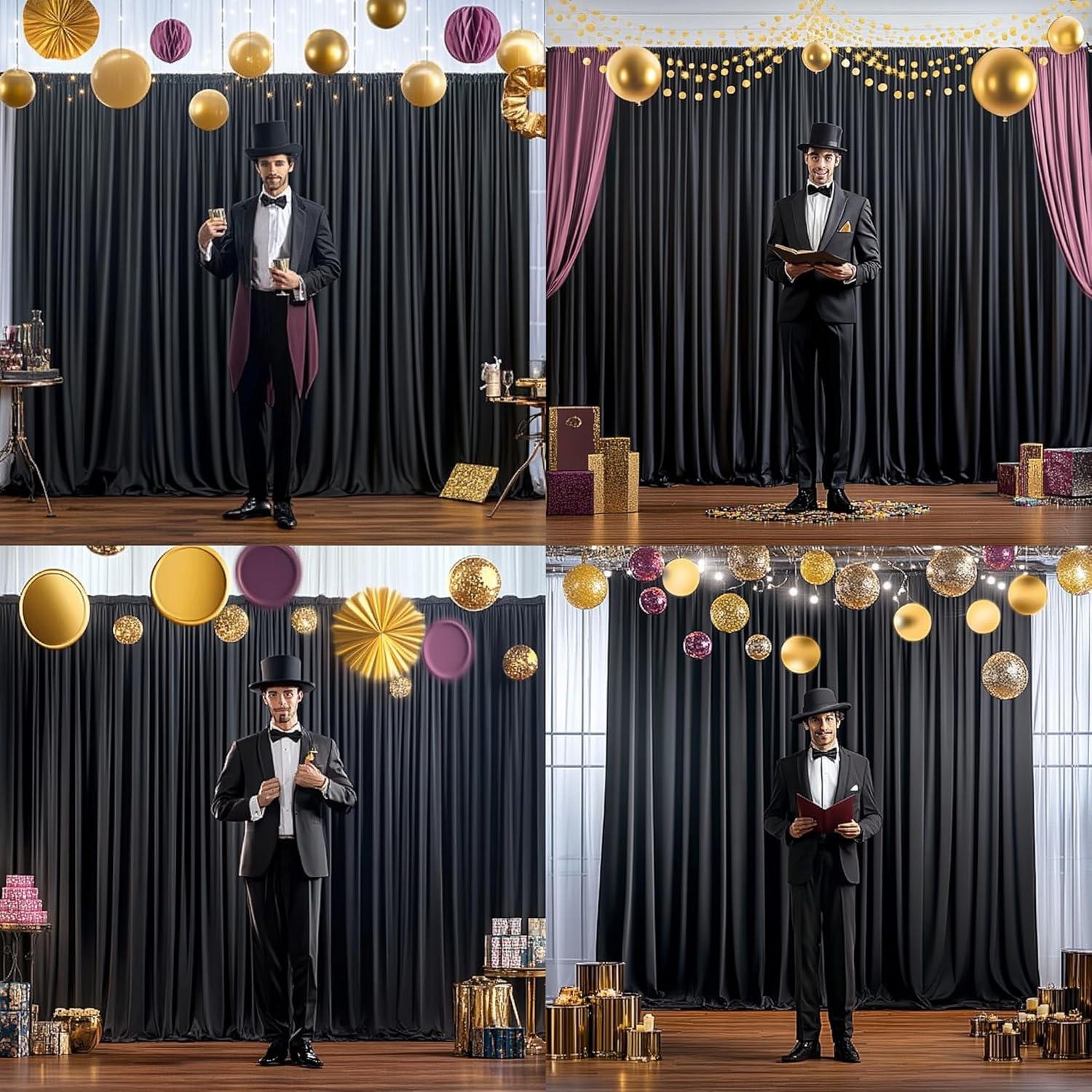 10x10ft White Backdrop Curtain for Parties Wrinkle Free Wedding Baby Curtain Backdrops for Birthday Party