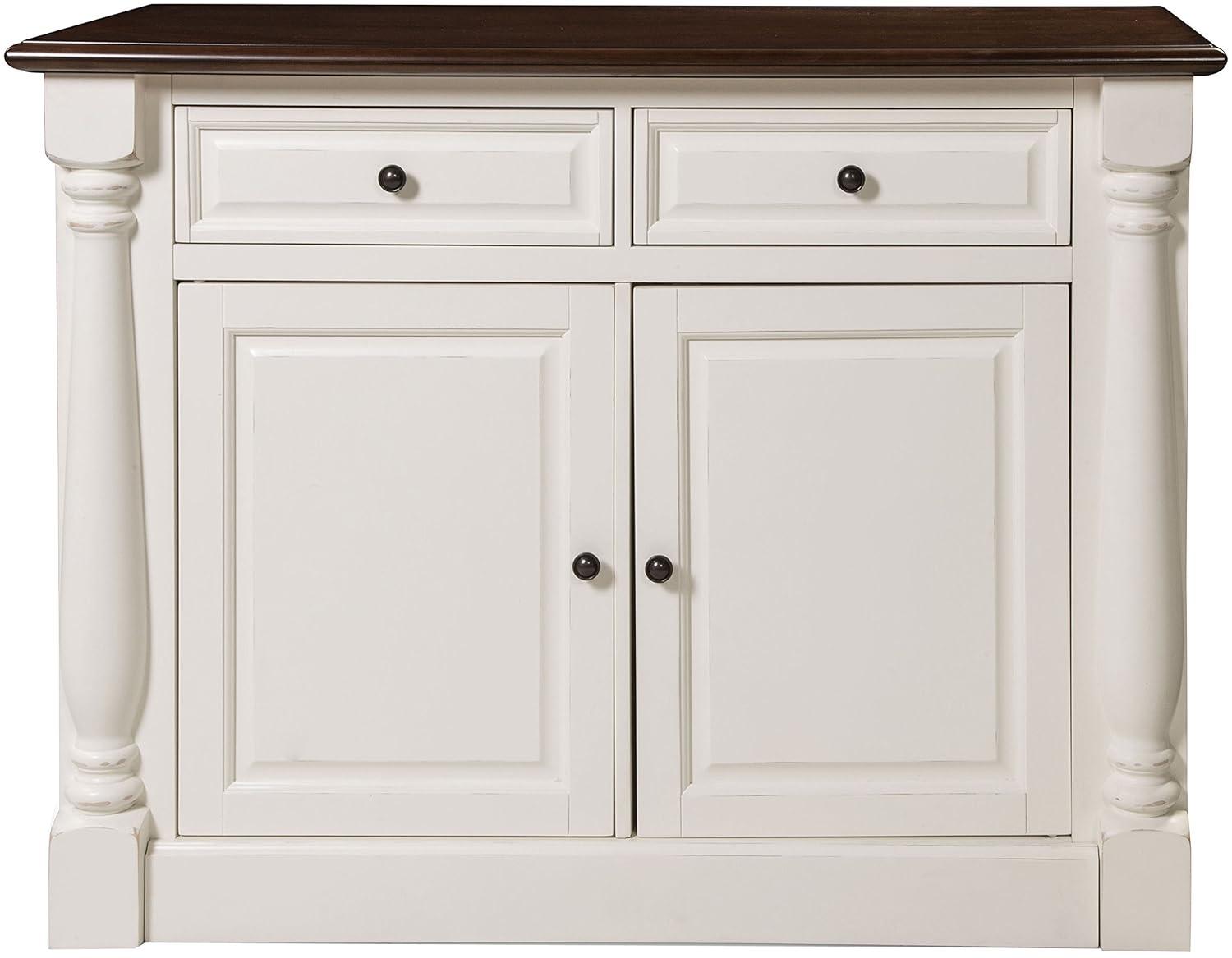 Crosley Shelby Buffet White: Traditional Style Sideboard, Wood Veneer, Adjustable Shelves, Anti-Tip Hardware