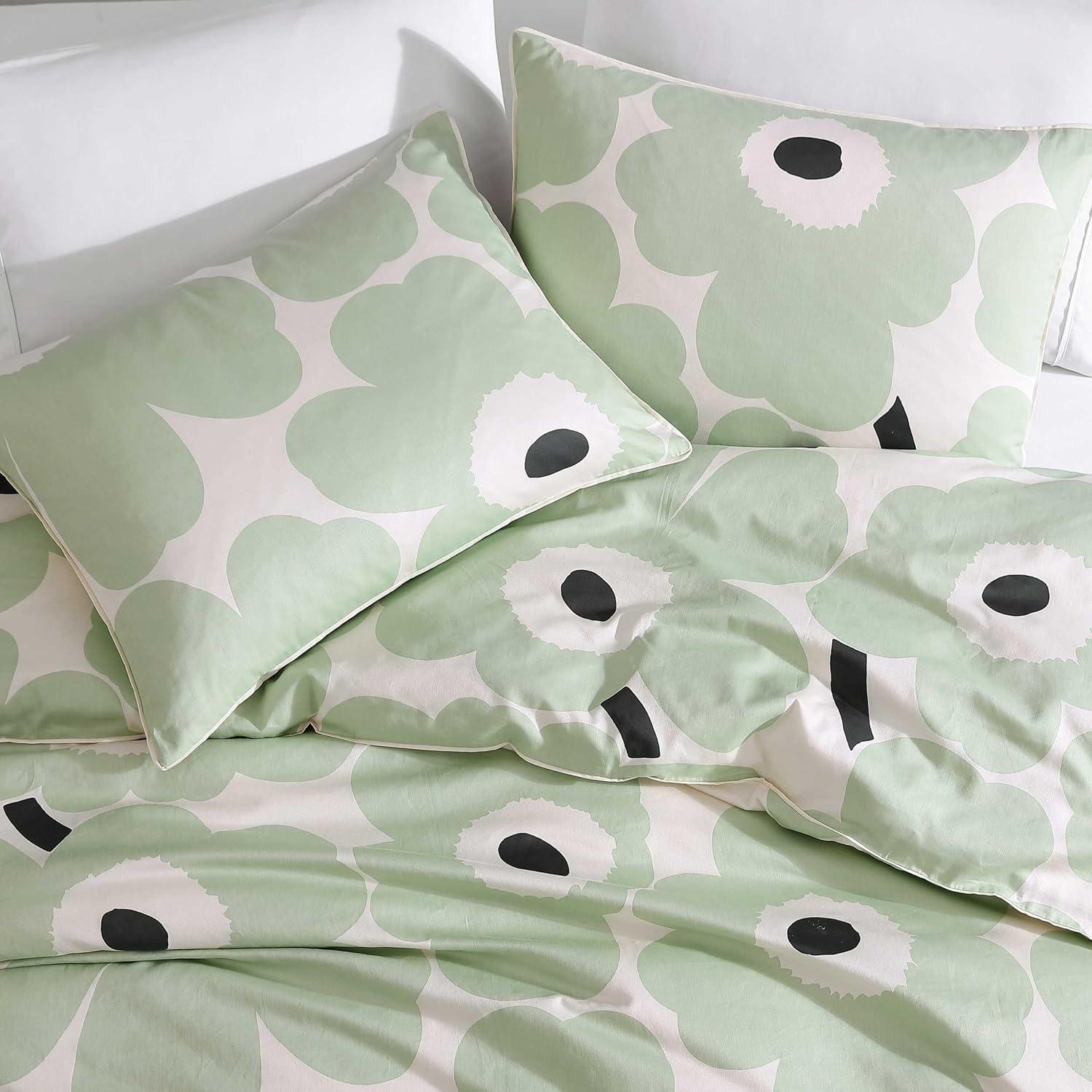 Marimekko Unikko Green/White Organic Cotton Duvet Cover Set