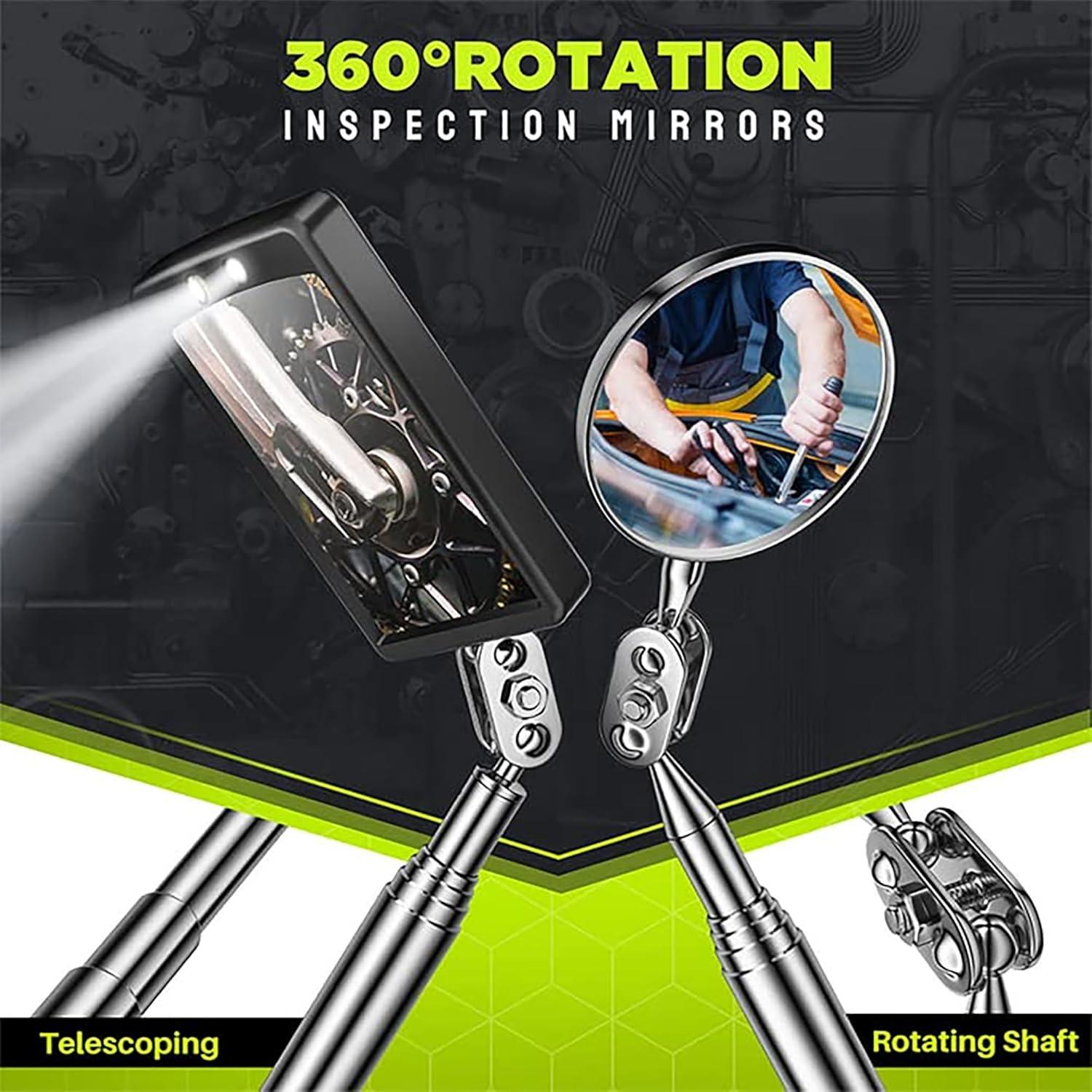 Telescoping Magnetic Pickup Tool with Strong Pull Force: Non-Slip Extendable Magnet Pickup Tool: Telescopic Magnetic Pick-Up Tool with Extra Strong Magnet: Extendable Magnet Stick (Yellow)
