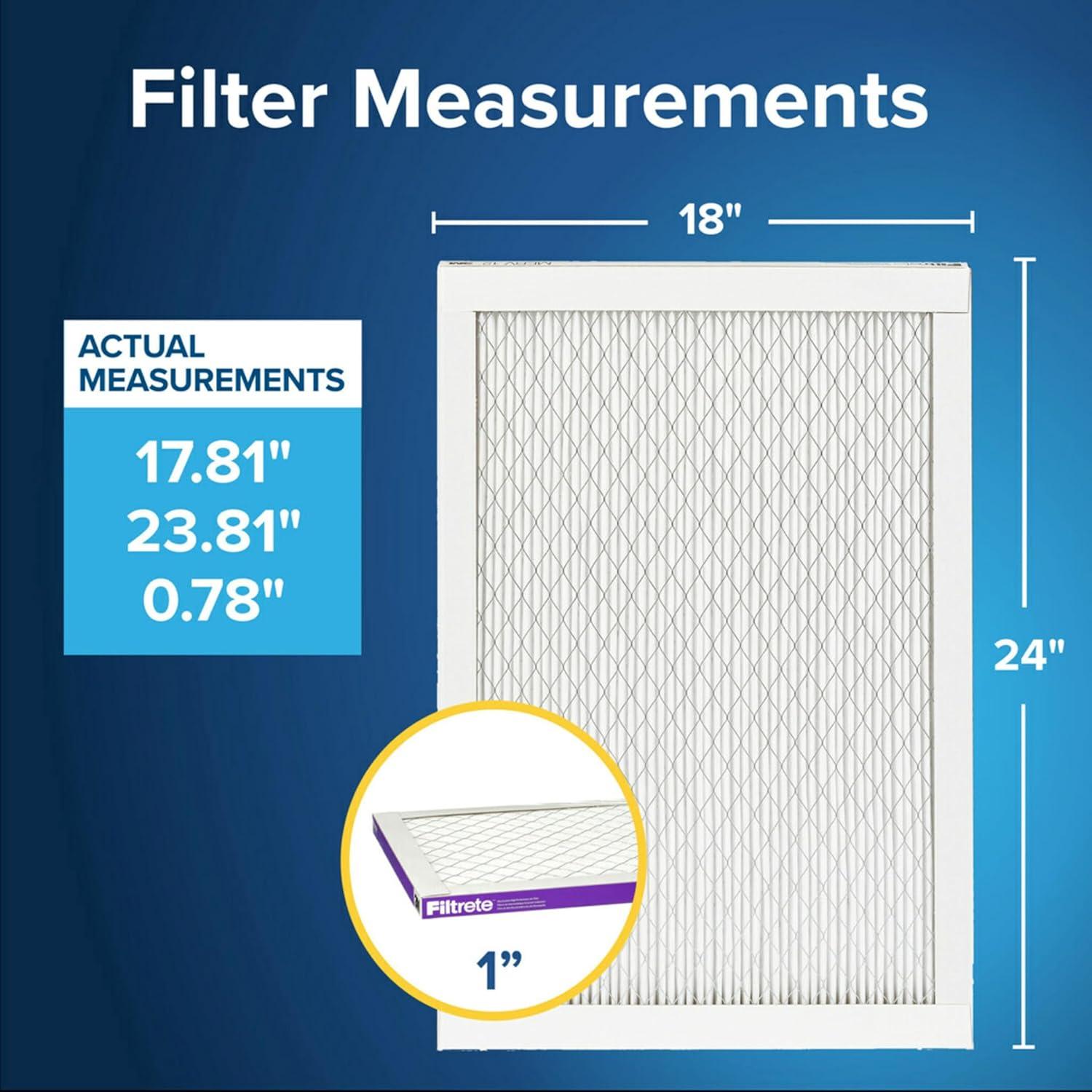 Filtrete 18x24x1 Air Filter, MPR 1500 MERV 12, Allergen, Bacteria, Virus, 4 Filters