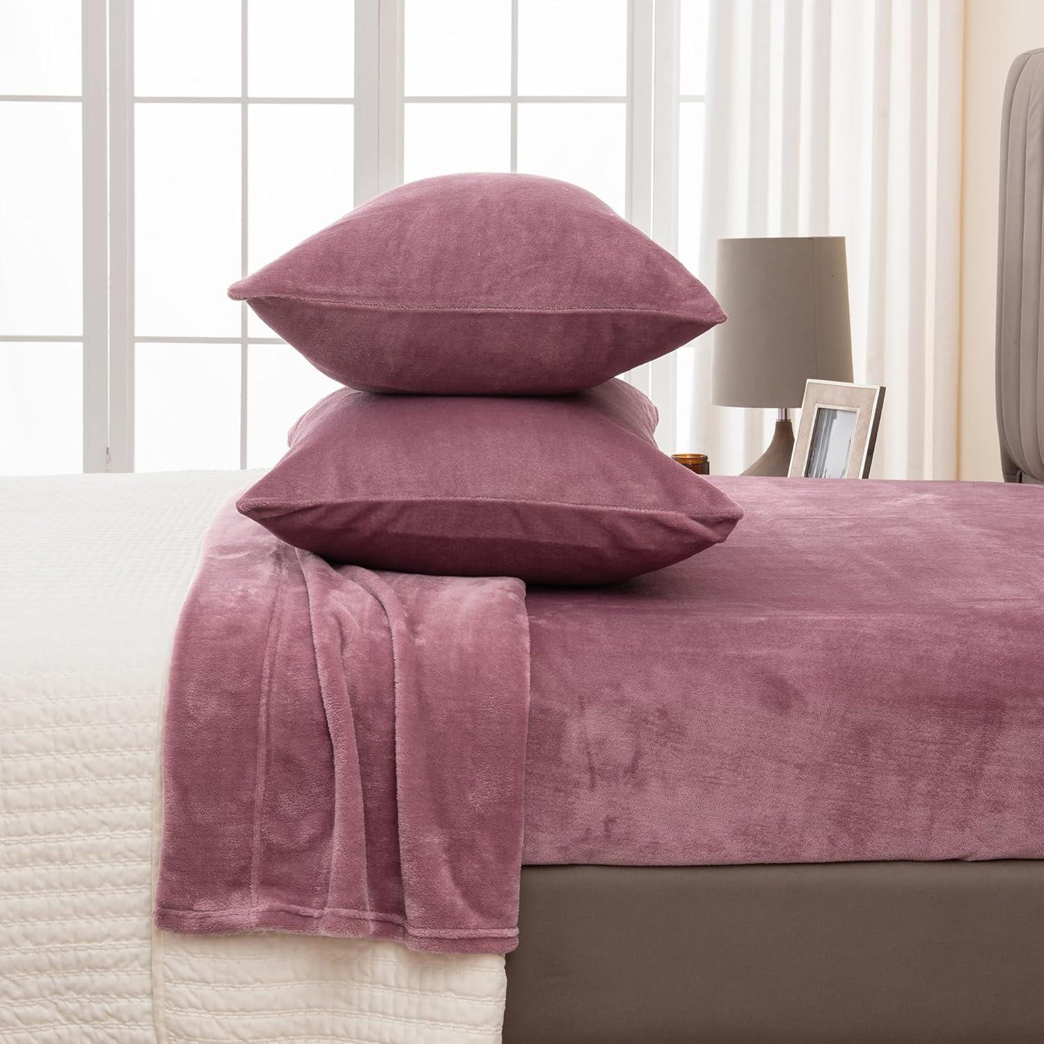 Solid Velvet Plush Fleece Sheet Set - Great Bay Home