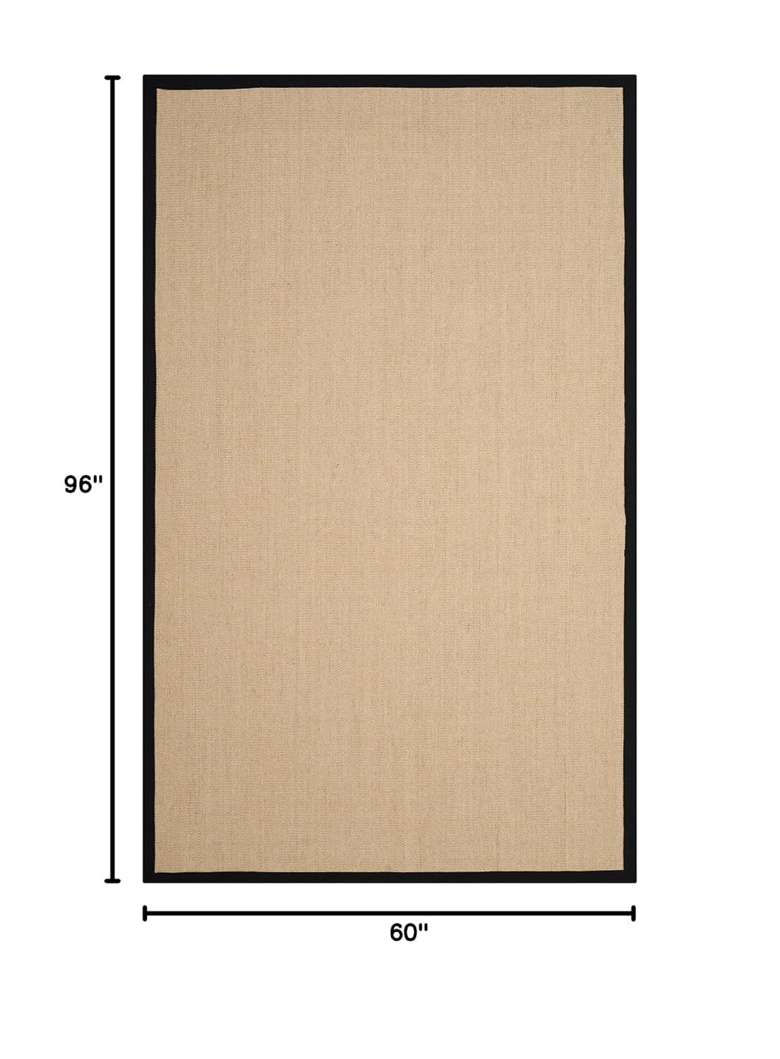 Natural Fiber NF131 Power Loomed Indoor Area Rug - Beige/Black - 5'x8' - Safavieh.