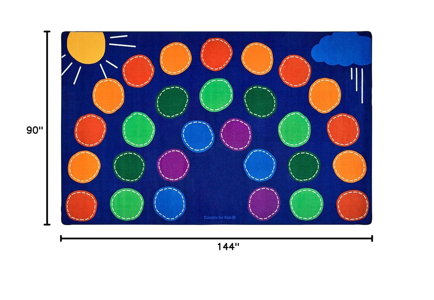 Carpets for Kids 8412 7 ft. 6 in. x 12 ft. Rectangle Premium Rainbow Seating Rug