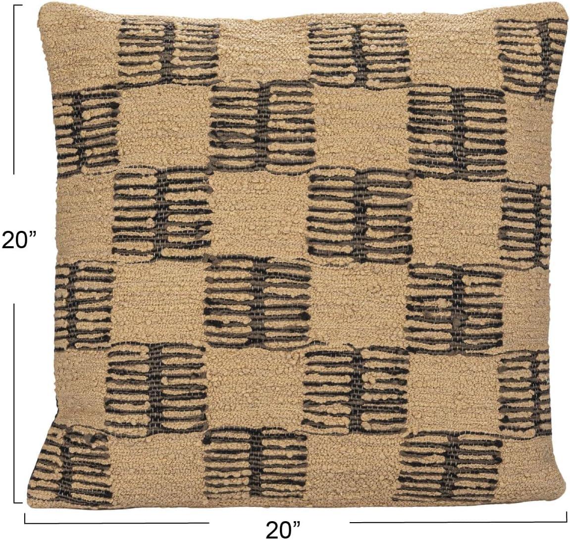 Secret Garden Checkered Reversible Throw Pillow