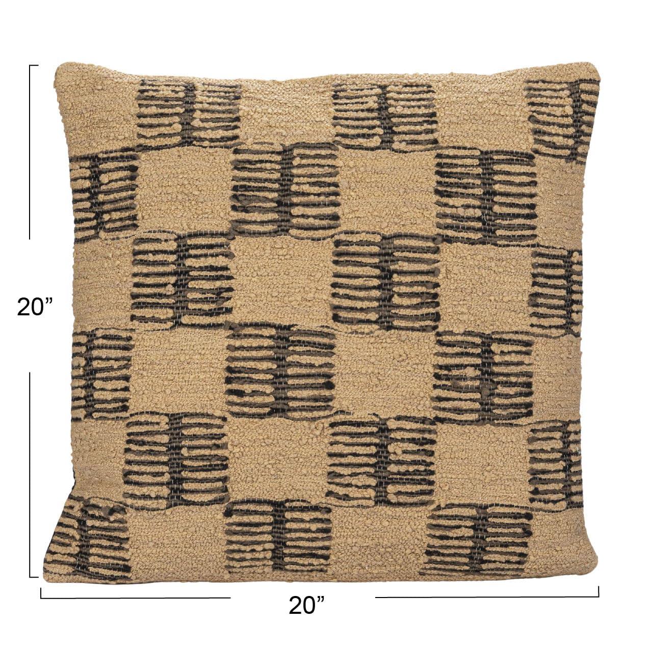 Secret Garden Checkered Reversible Throw Pillow
