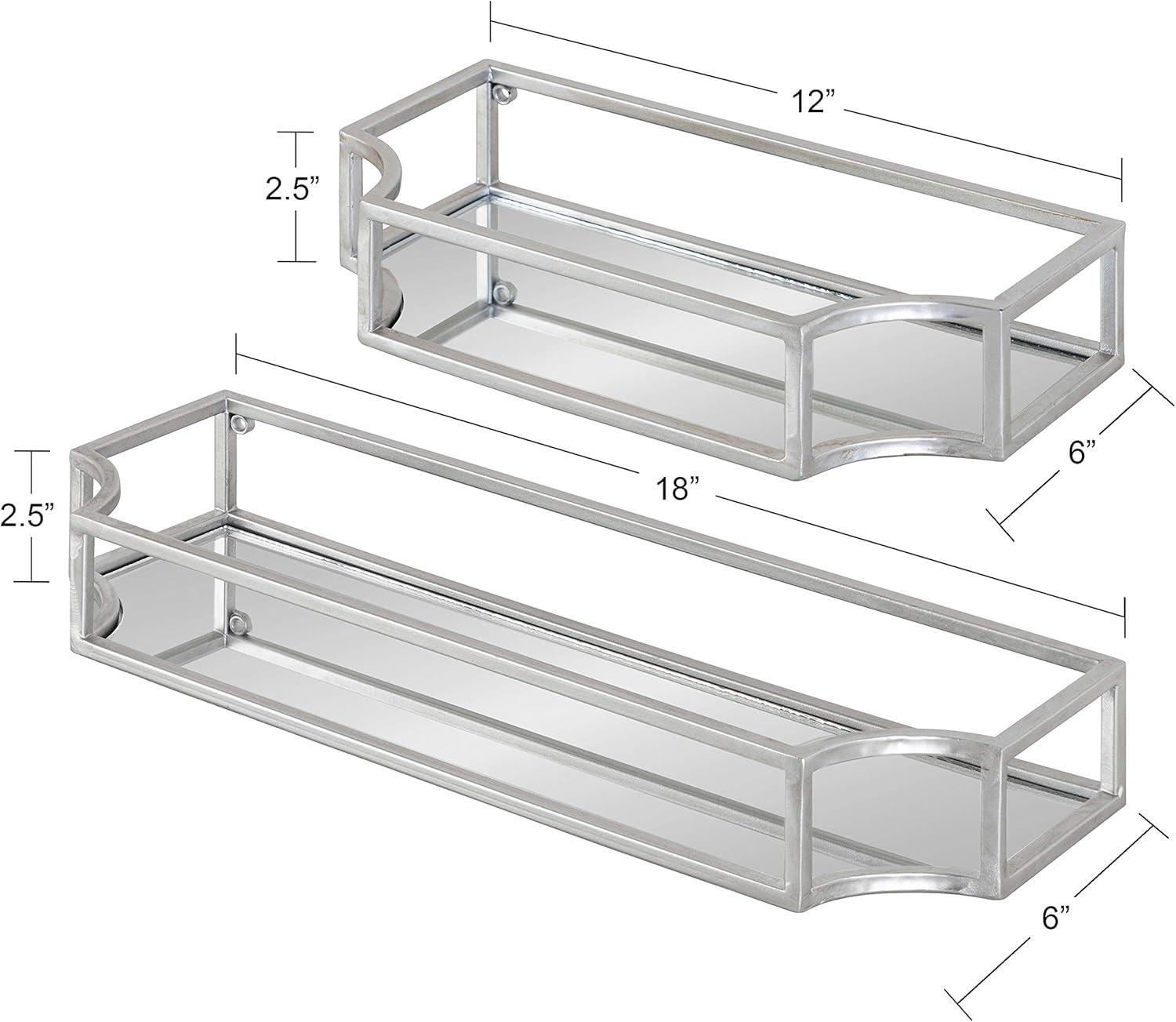 2pc Ciel Metal Wall Shelf Set - Kate & Laurel All Things Decor