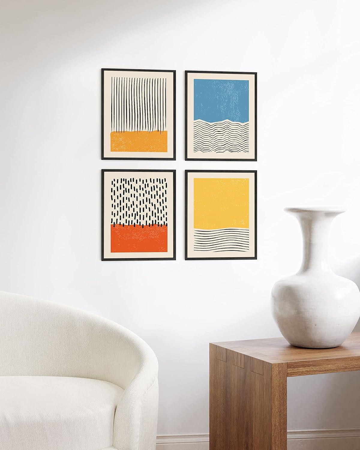 11x14 Multicolor Abstract Geometric Wall Art Prints