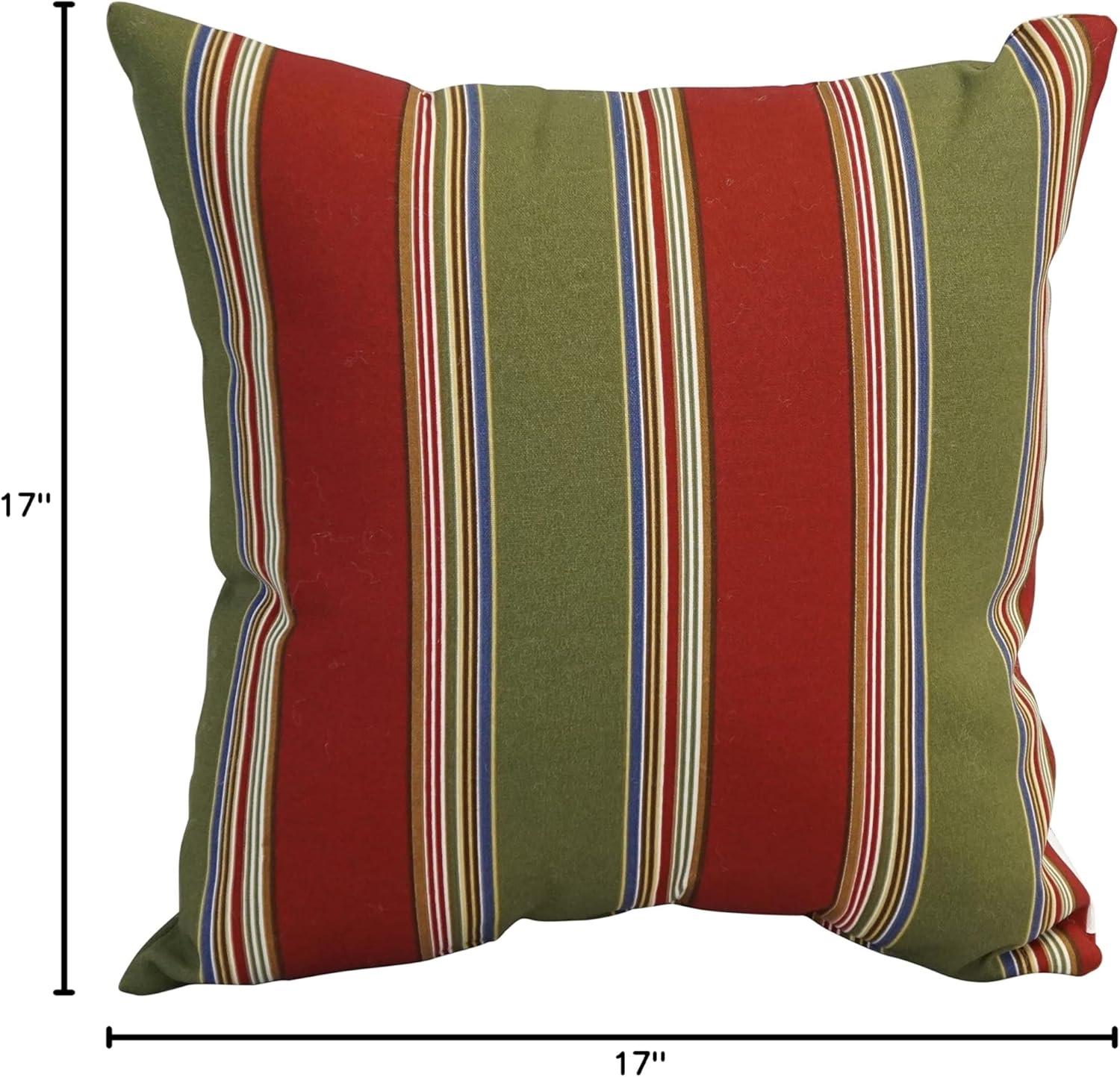 Set of 4 Striped Square Outdoor Polyester Throw Pillows