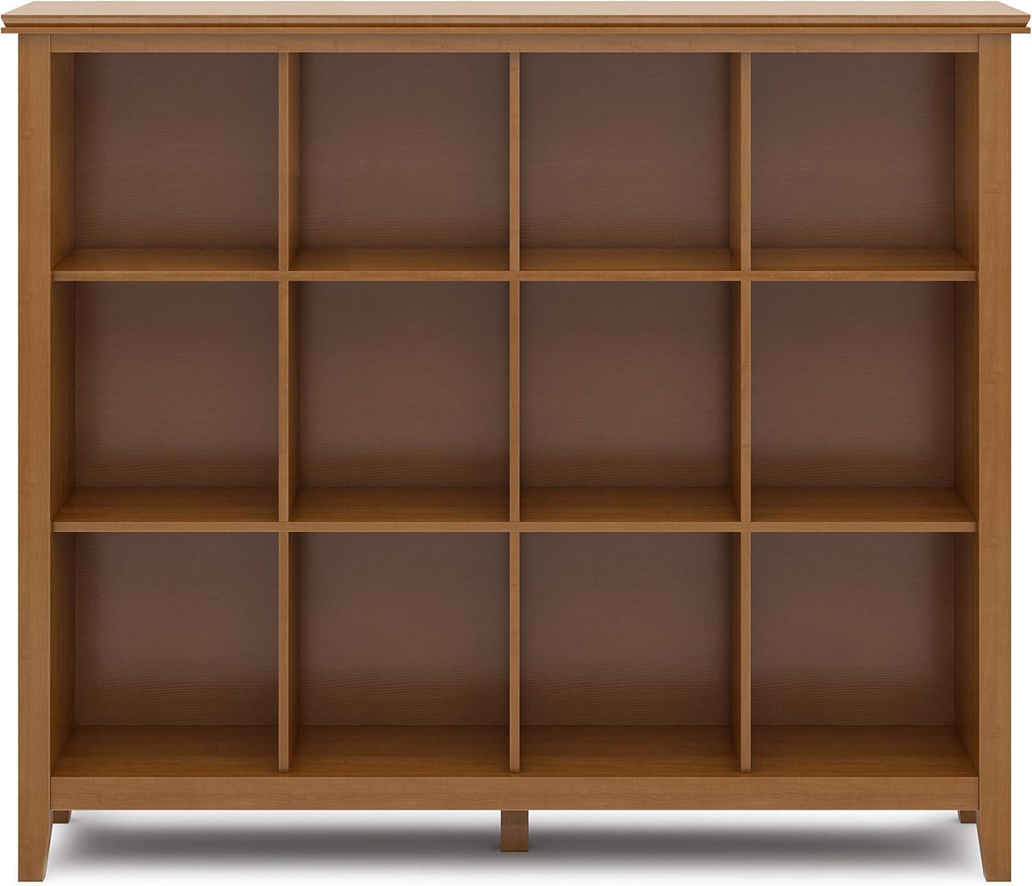 Honey Brown Solid Wood 12 Cube Storage Unit