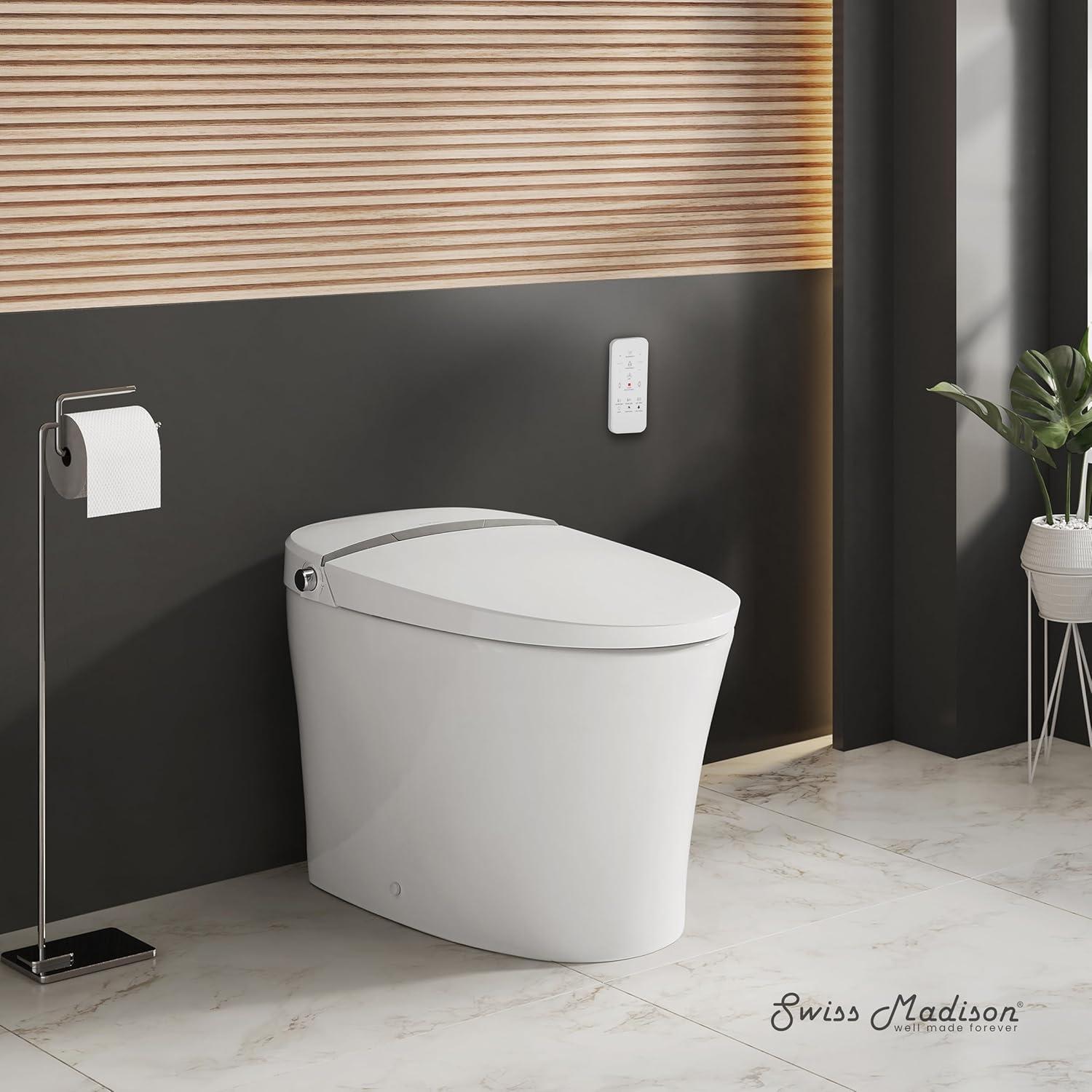 Avancer Smart Tankless Elongated Toilet and Bidet, Touchless Vortex Dual-Flush 1.1/1.6 gpf