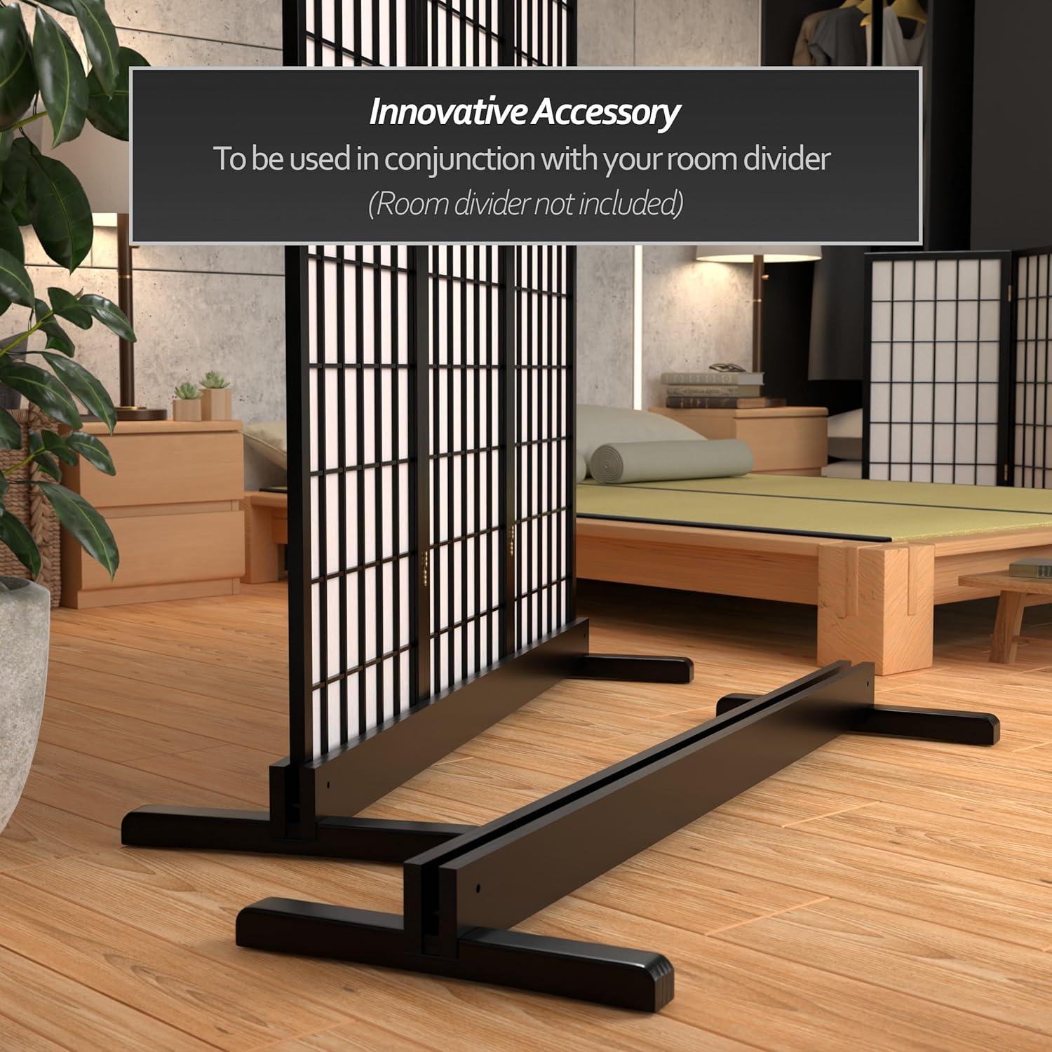 Room Divider Stand Black 3 Panel
