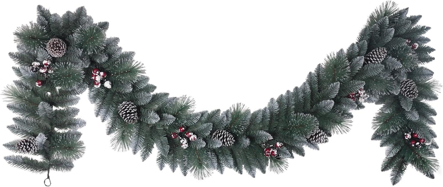 Green Pine Cone and Berry Artificial Christmas Garland