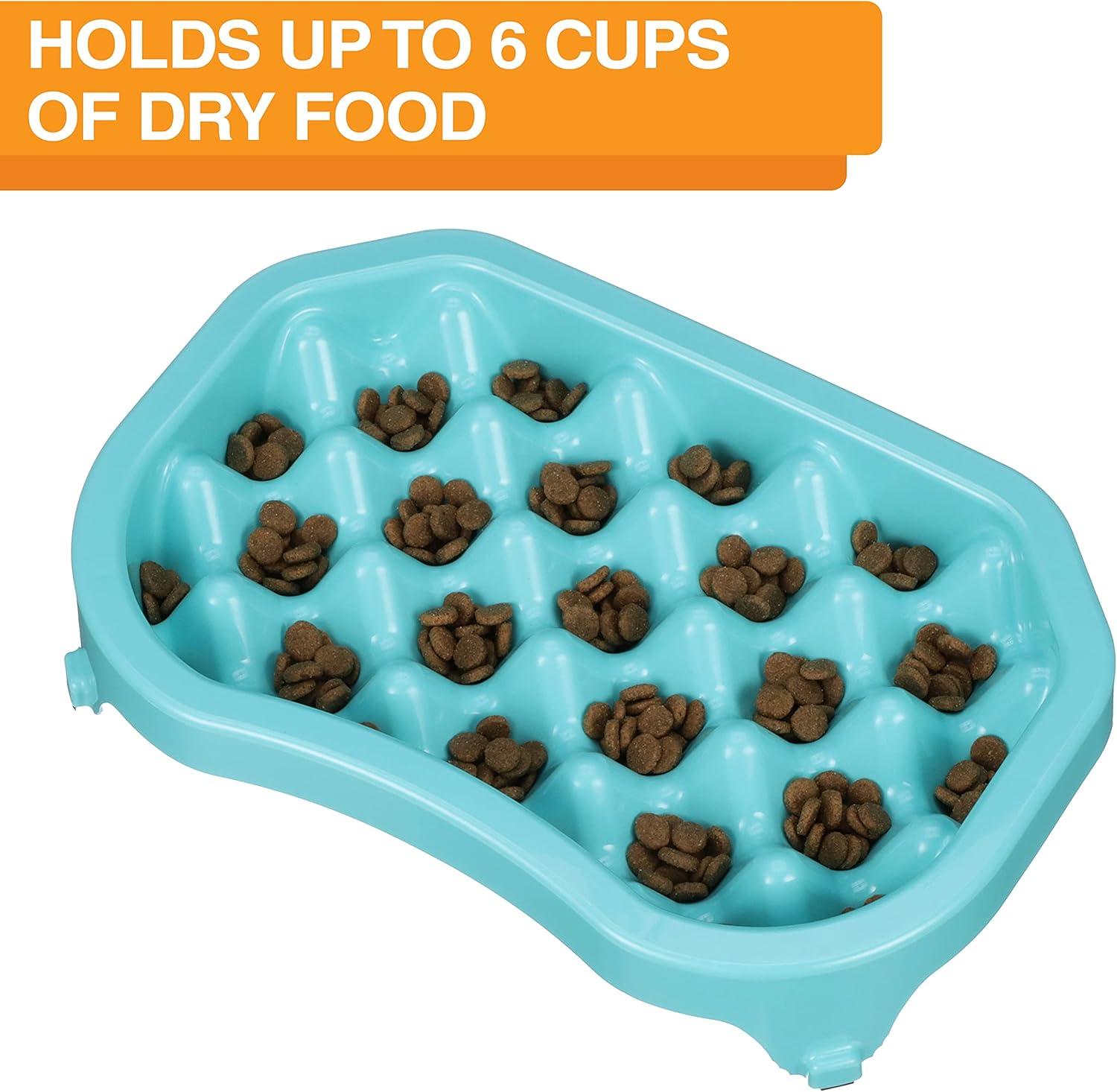 Neater Pet Brands Neater Slow Feeder to Improve Digestion, Stop Obesity, and Slow Down Eating, 6 Cups, Aquamarine