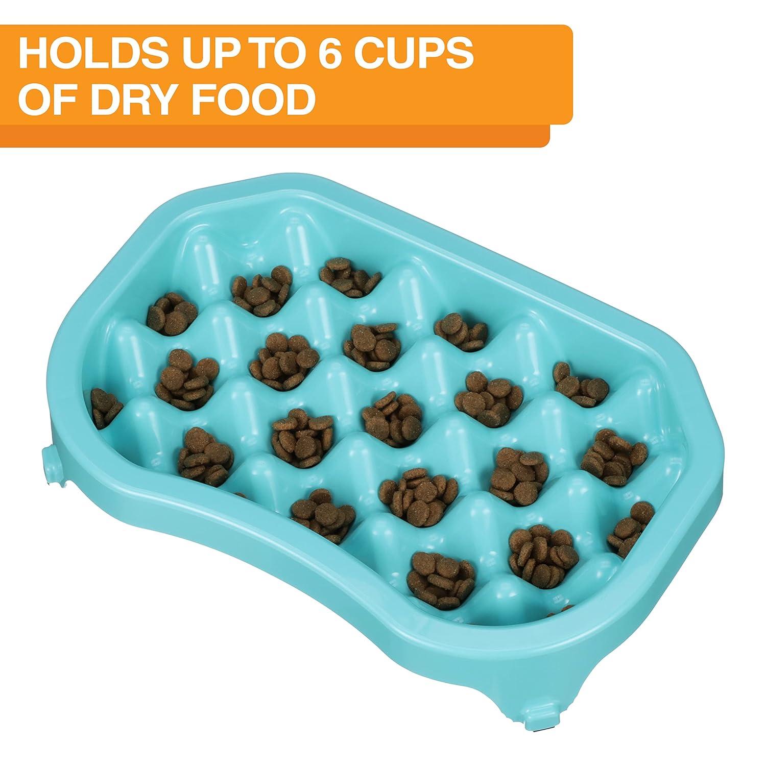 Neater Pet Brands Neater Slow Feeder to Improve Digestion, Stop Obesity, and Slow Down Eating, 6 Cups, Aquamarine
