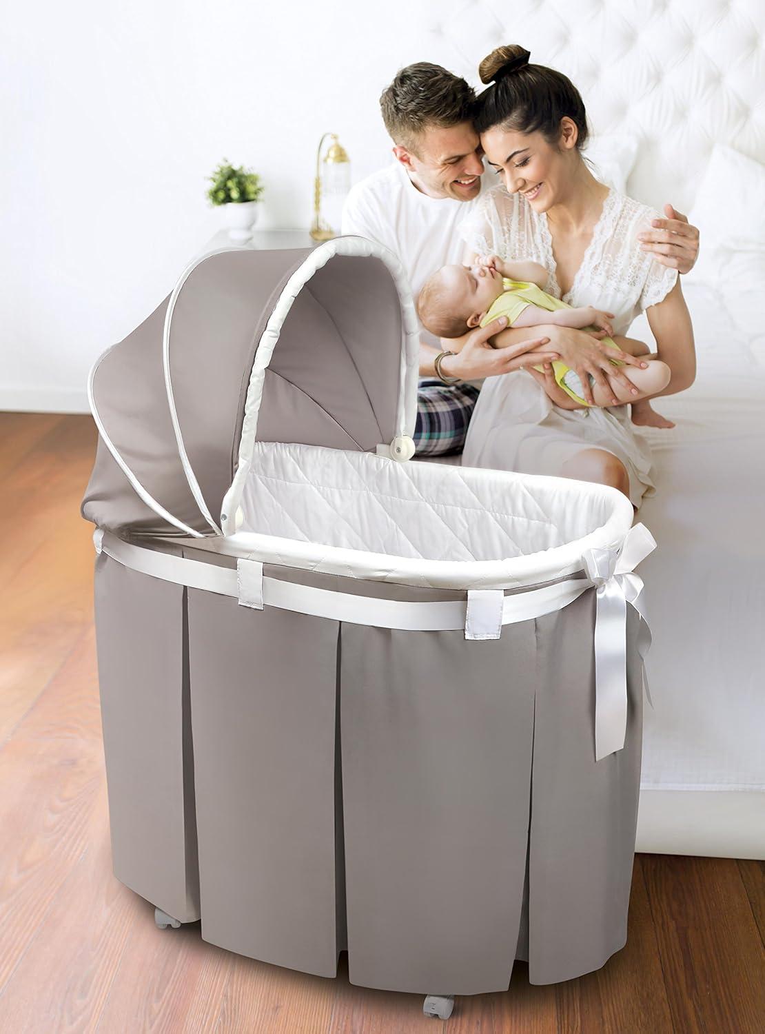 Badger Basket Wishes Oval Bassinet, Gray
